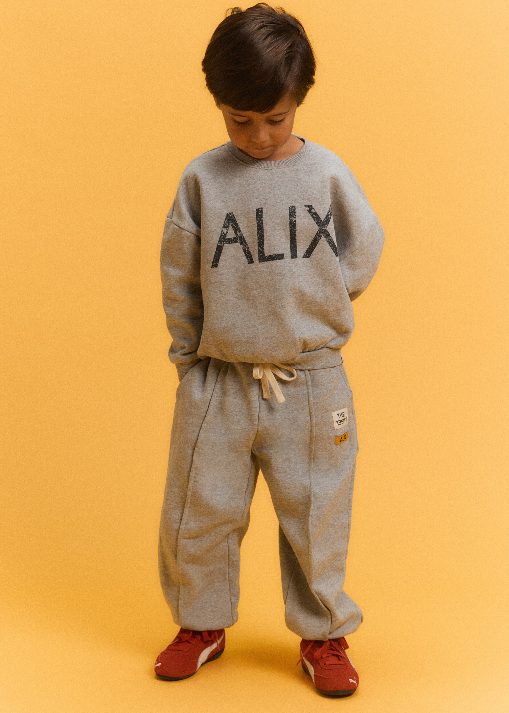 Alix The Label Alix The Label | Kids knitted world tour sweater - Soft grey melange