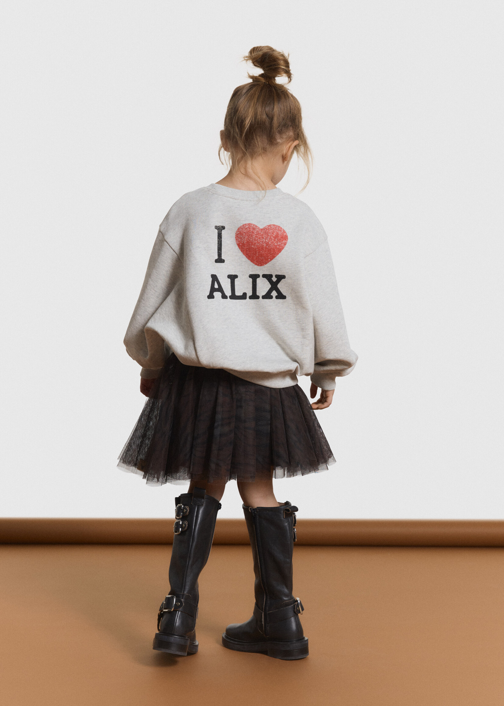 Alix The Label Alix The Label | Kids knitted batwing sweater - Light grey melange