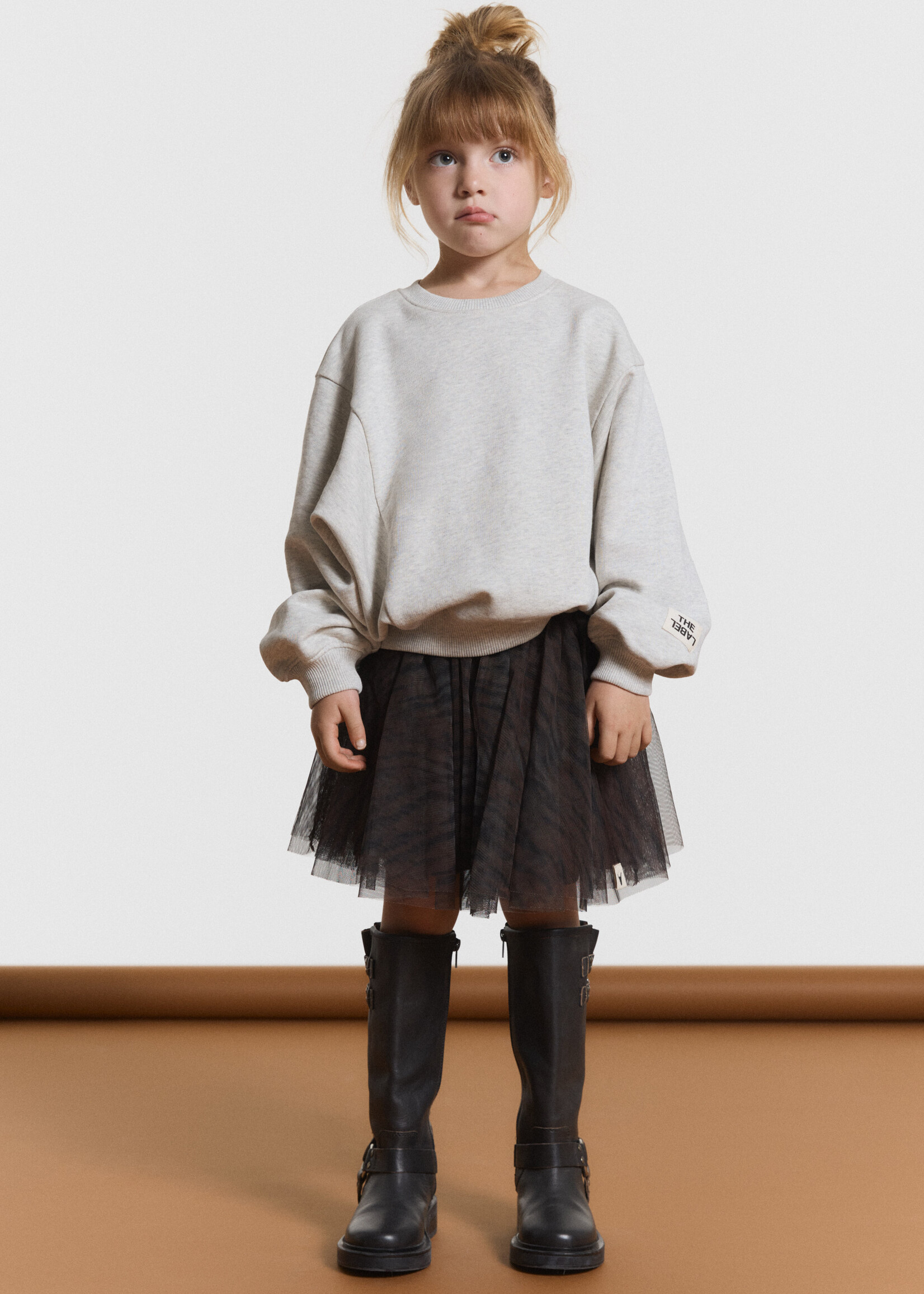 Alix The Label Alix The Label | Kids knitted batwing sweater - Light grey melange