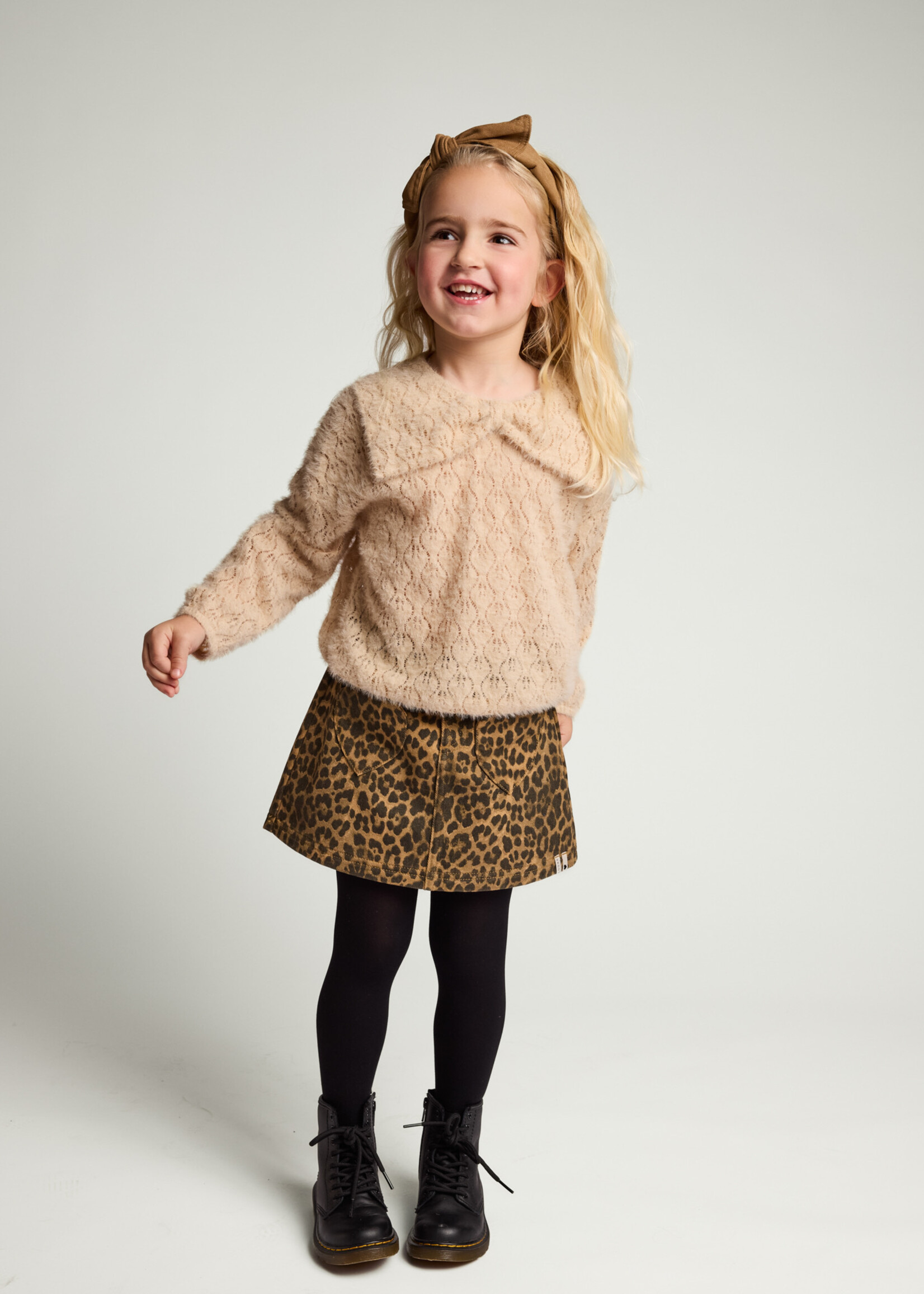 LOOXS Little LOOXS Little | Little leopard jeans skirt - DESERT LEOPARD