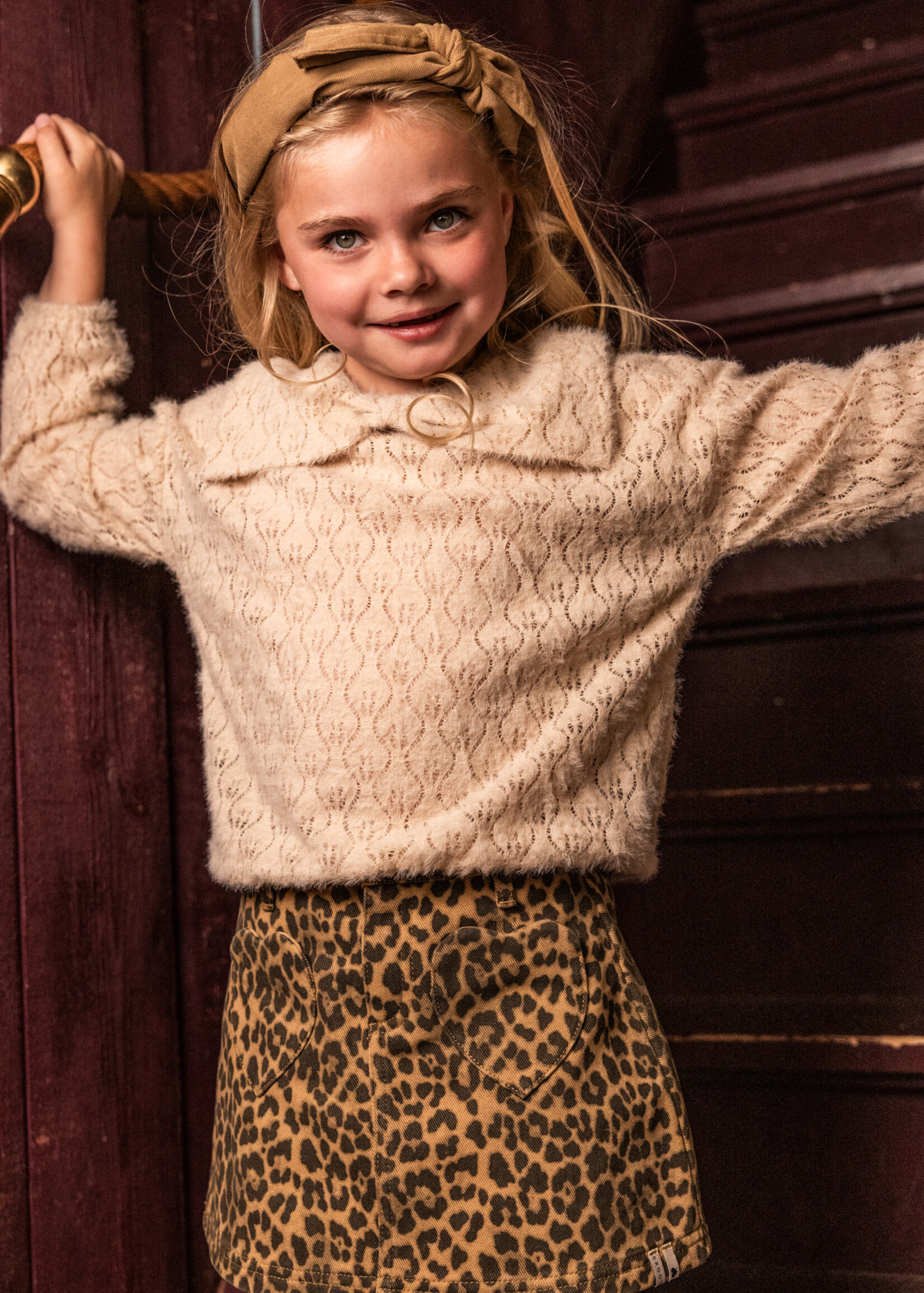 LOOXS Little LOOXS Little | Little lace bow blouse - Latte