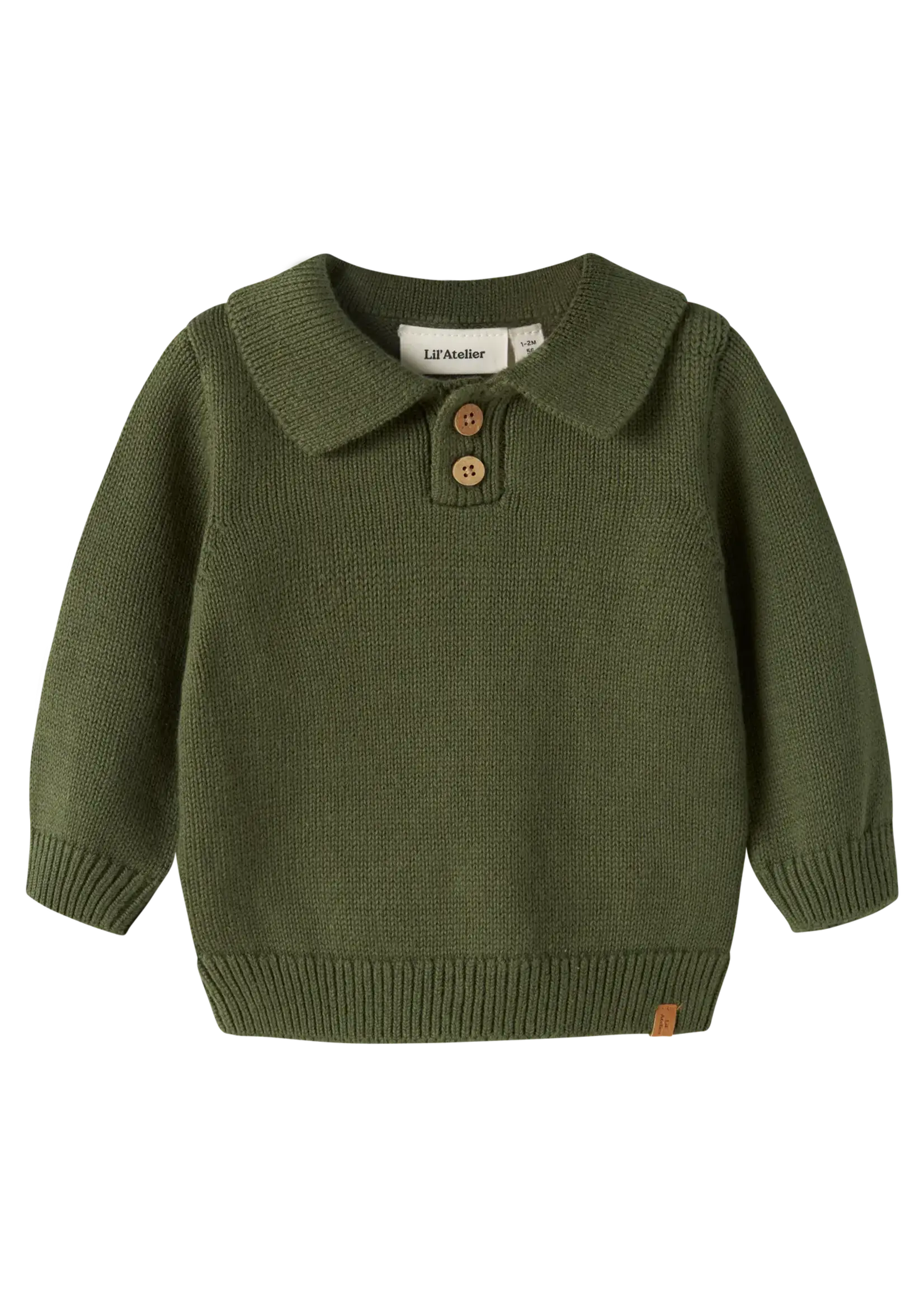 Lil’ Atelier Lil'Atelier | NBMOLO ls knit polo lil - Cypress