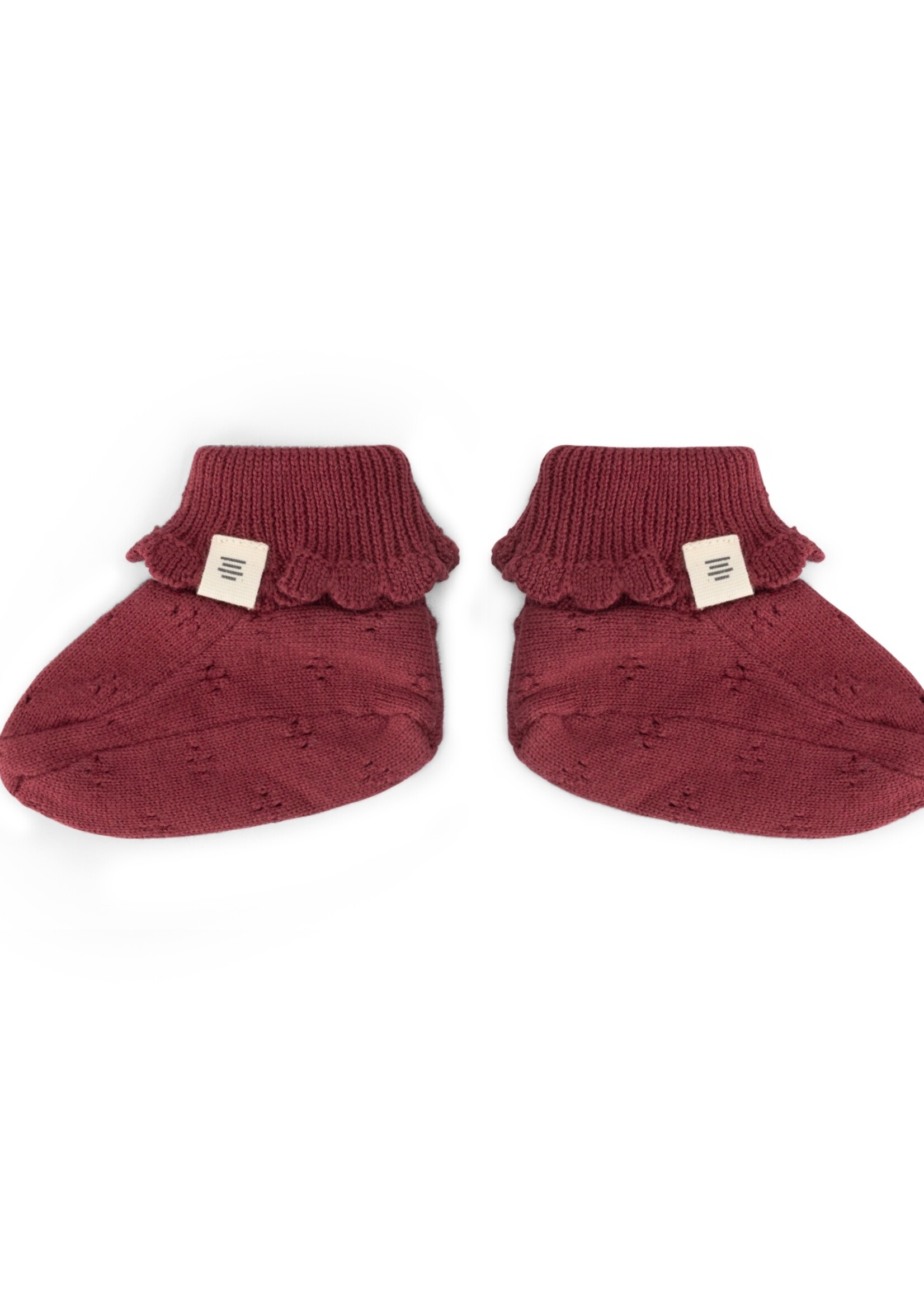 A Tiny Story A Tiny Story | baby slippers – Dark Red