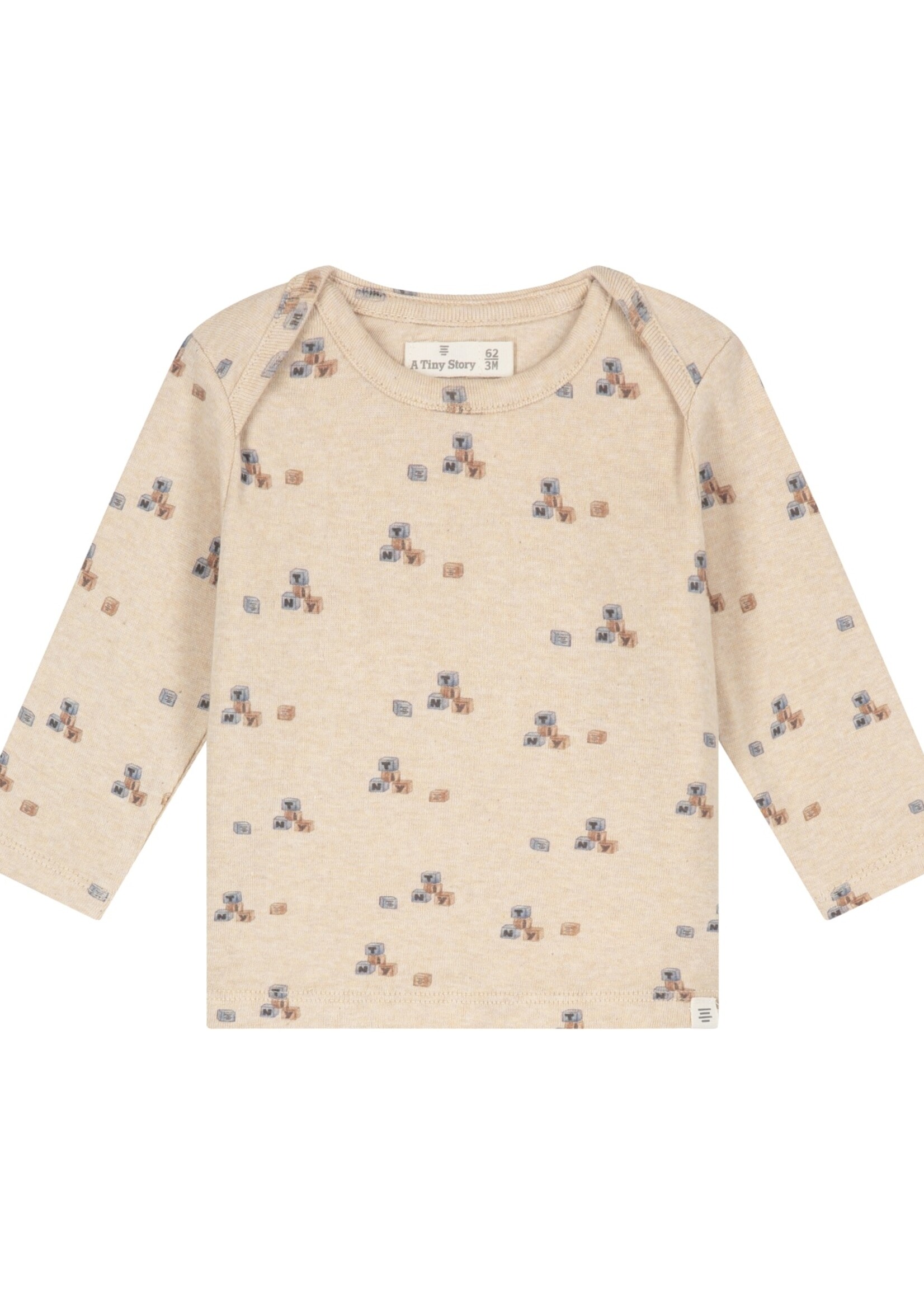 A Tiny Story A Tiny Story | baby t-shirt long sleeve - Beige melange 25132