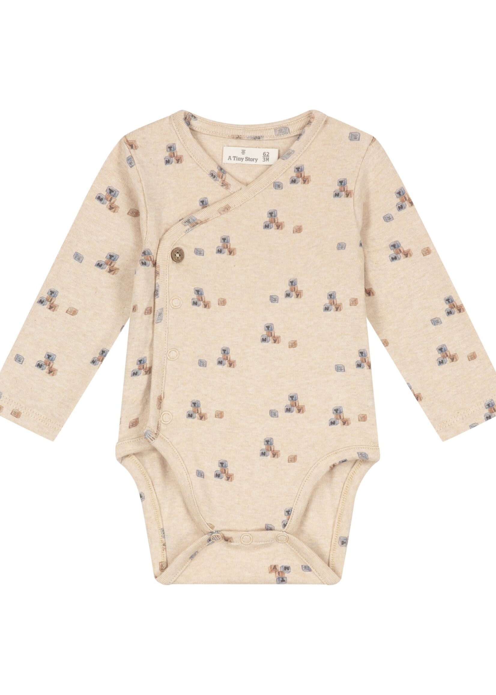 A Tiny Story A Tiny Story | baby romper long sleeve – Beige Melange