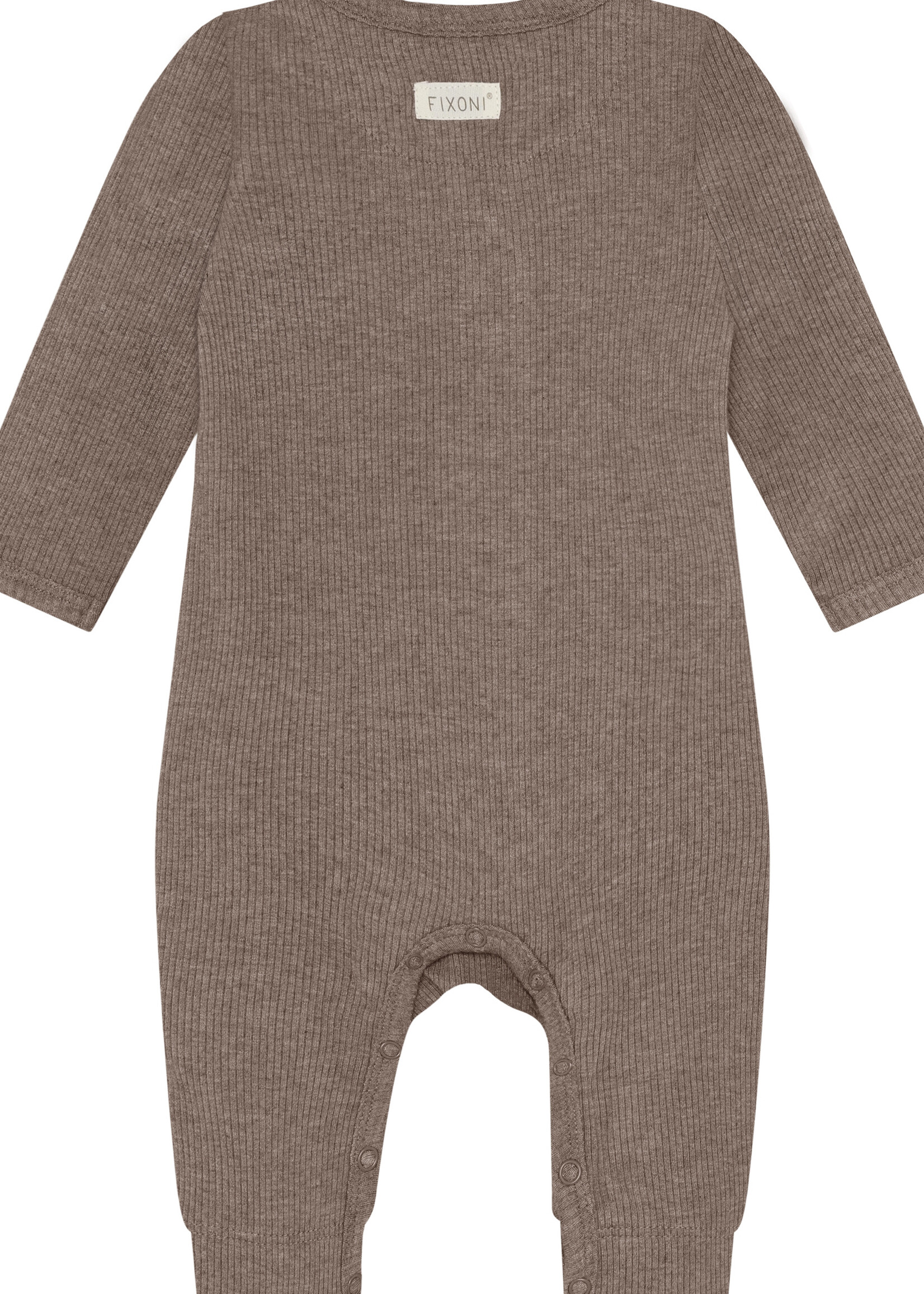 Fixoni Fixoni | Romper LS Melange Rib – Brown
