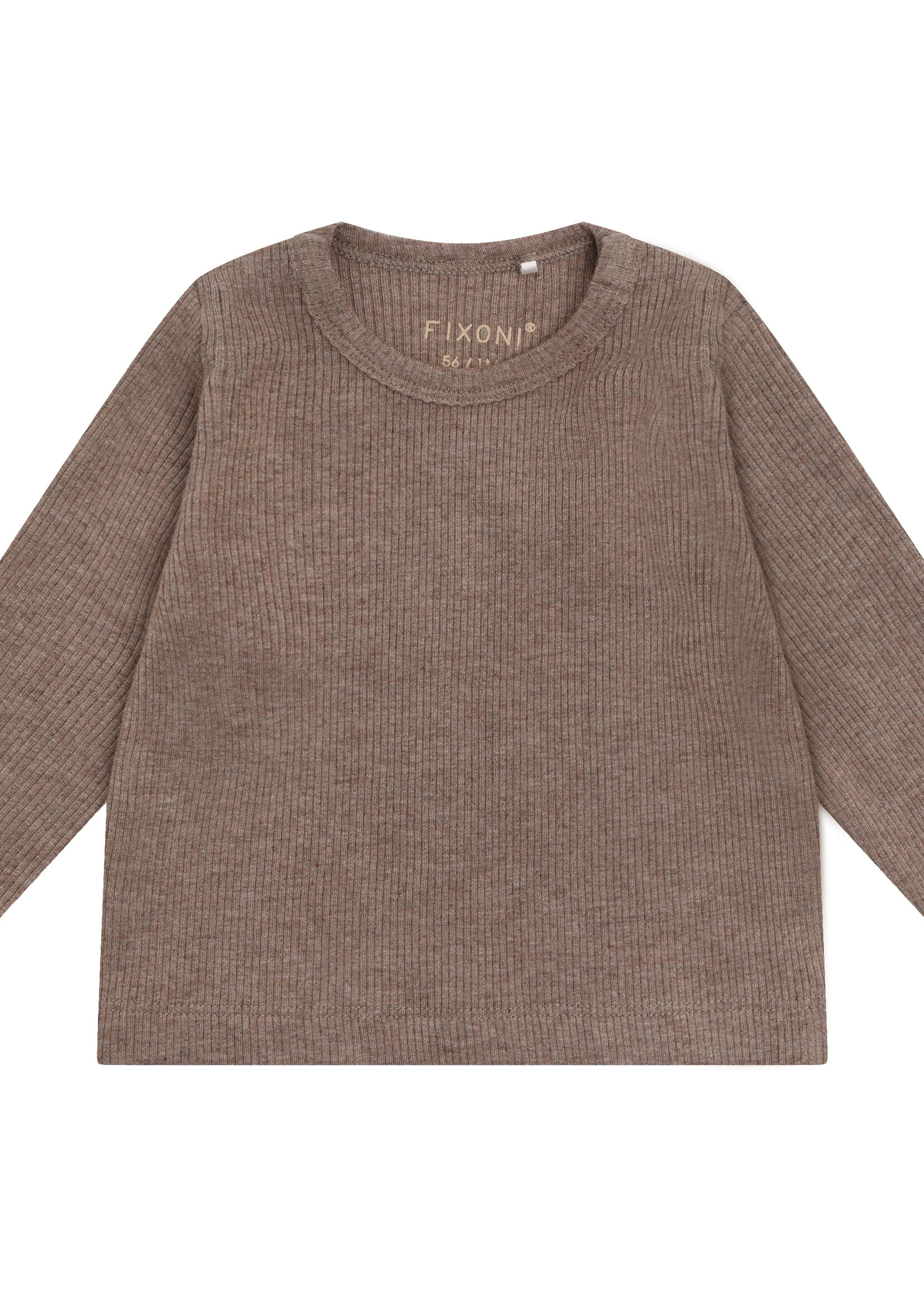 Fixoni Fixoni | T-shirt LS Melange Rib – Brown