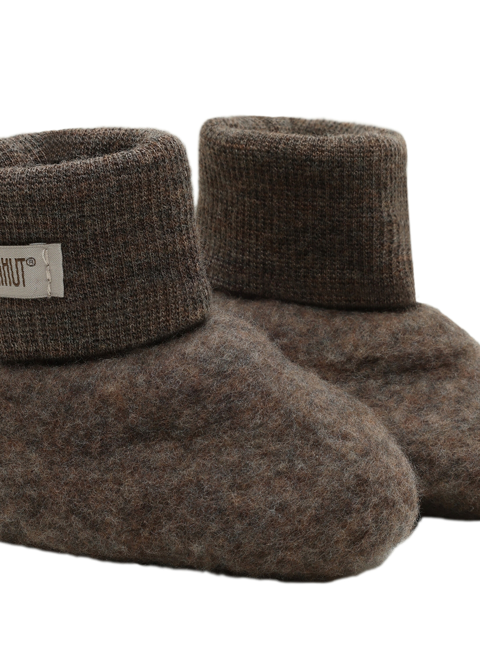 Huttelihut HUTTEliHUT | Footies Wool Fleece  - Brown Melange