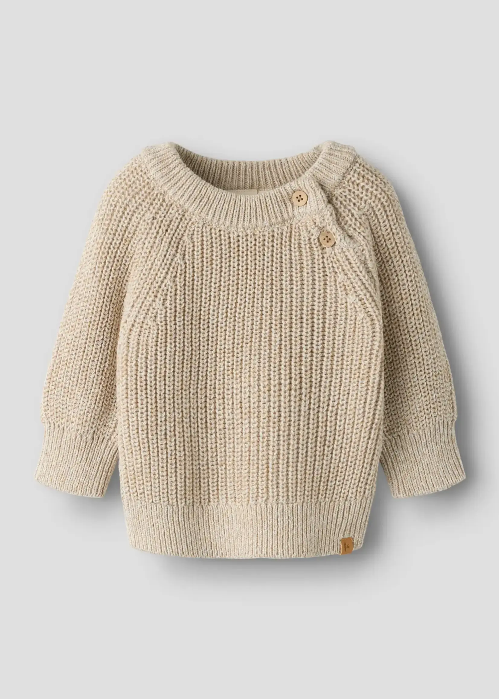 Lil’ Atelier Lil' Atelier | NBMROKKOS LS KNIT LIL - White Pepper/Melange