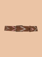 Just Eve Daim riem met geborduurde print