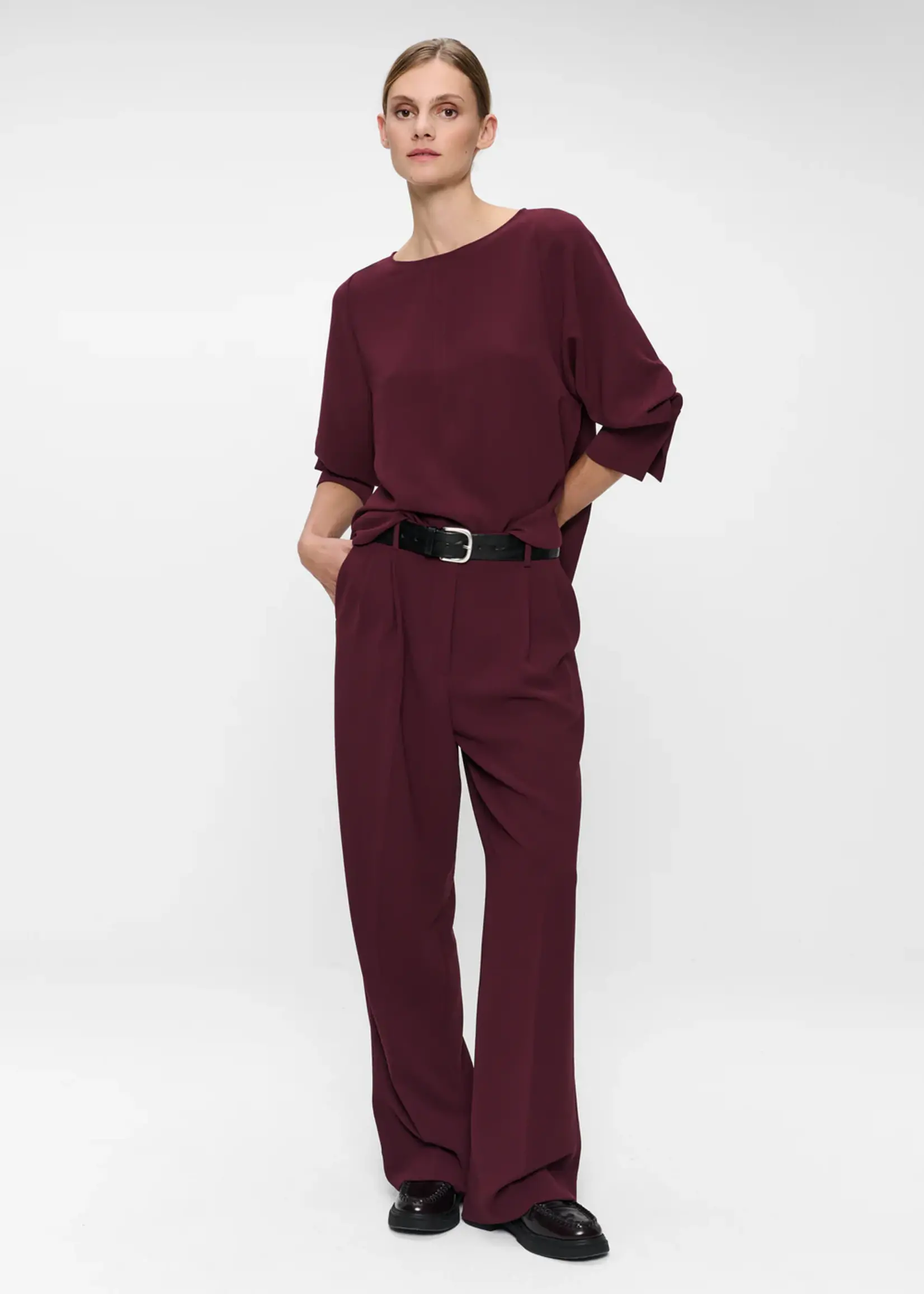 Zenggi Kozo crepe boat neck top W04 1004 439