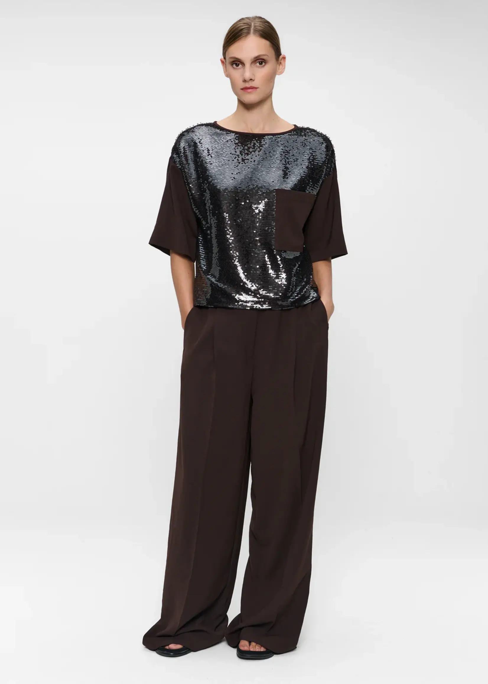 Zenggi Jap crepe sequin top W04 1017 433