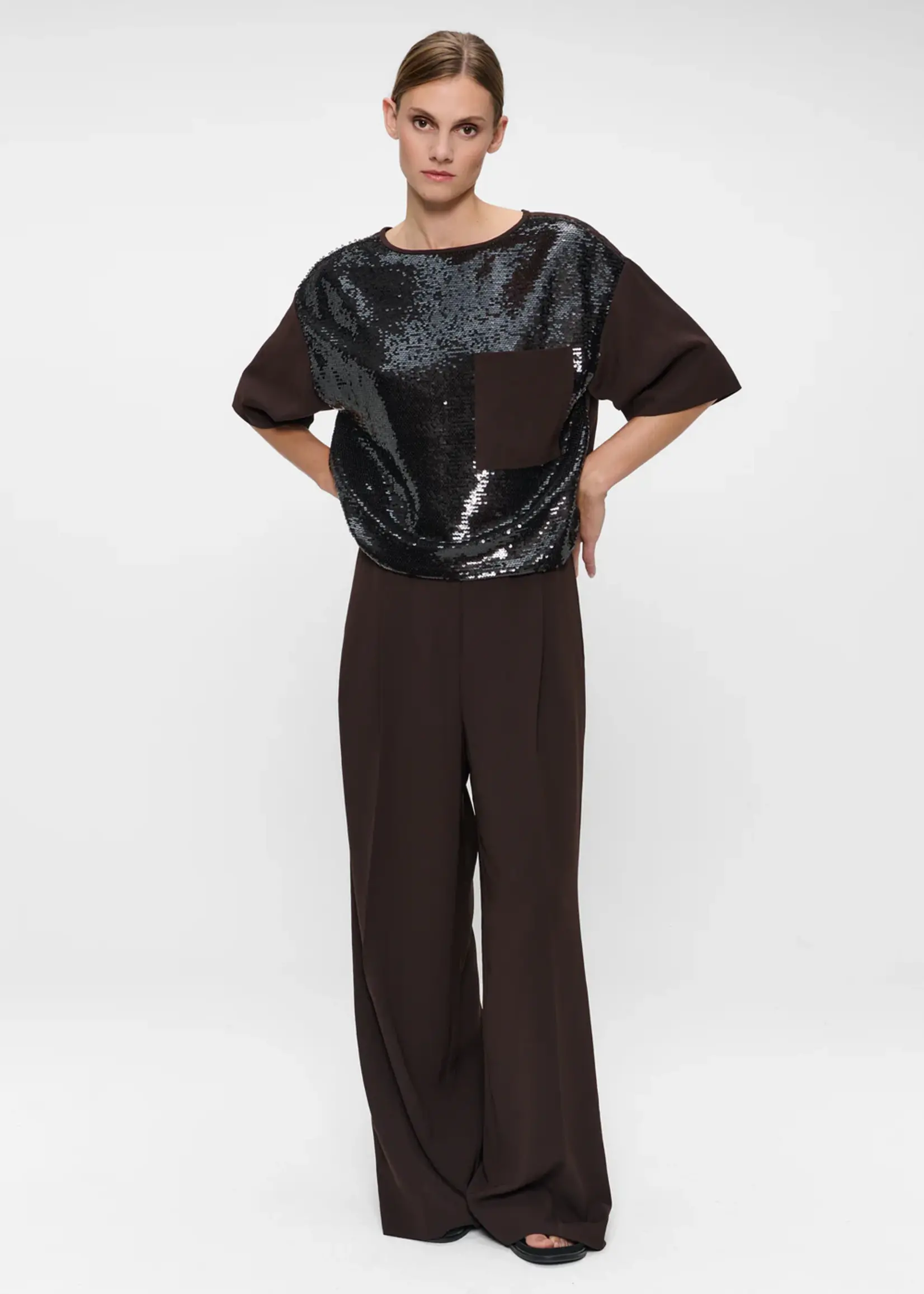Zenggi Jap crepe sequin top W04 1017 433
