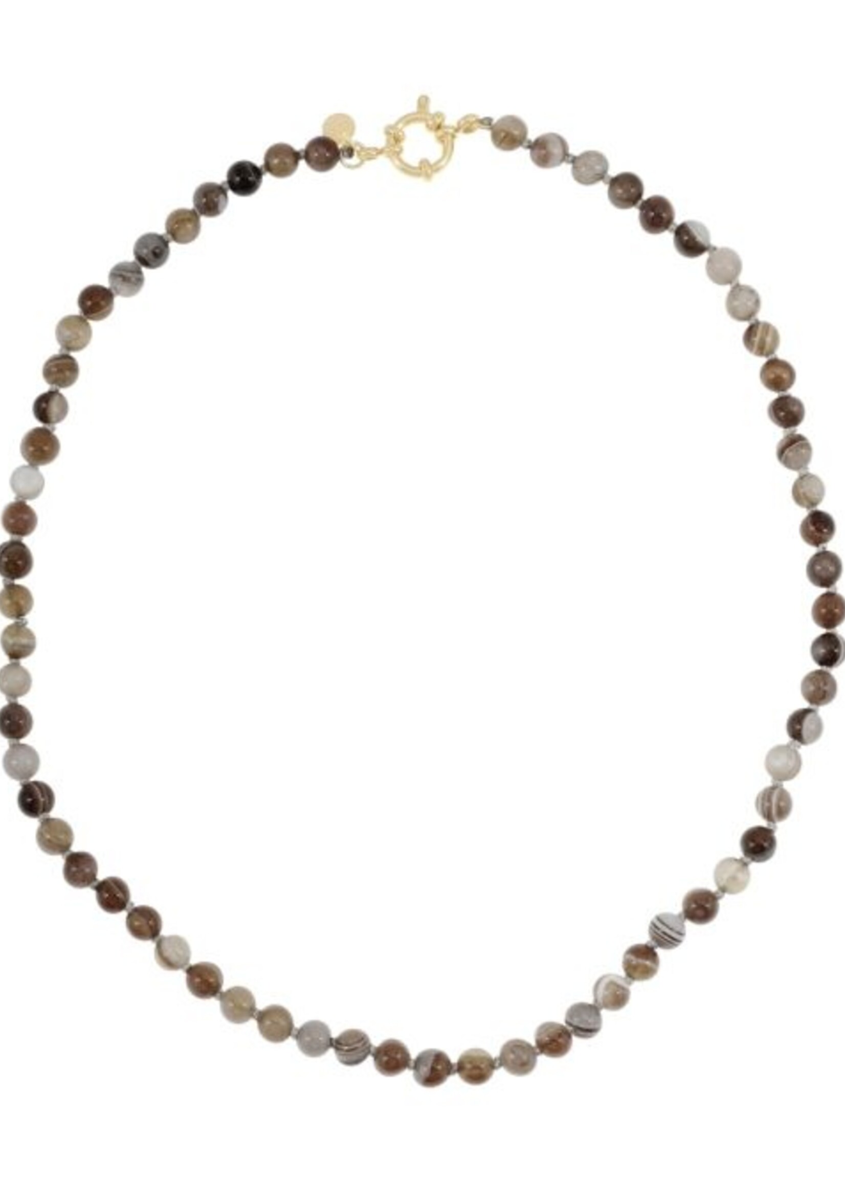 Ellen Beekmans Gemstone ketting bruin melée