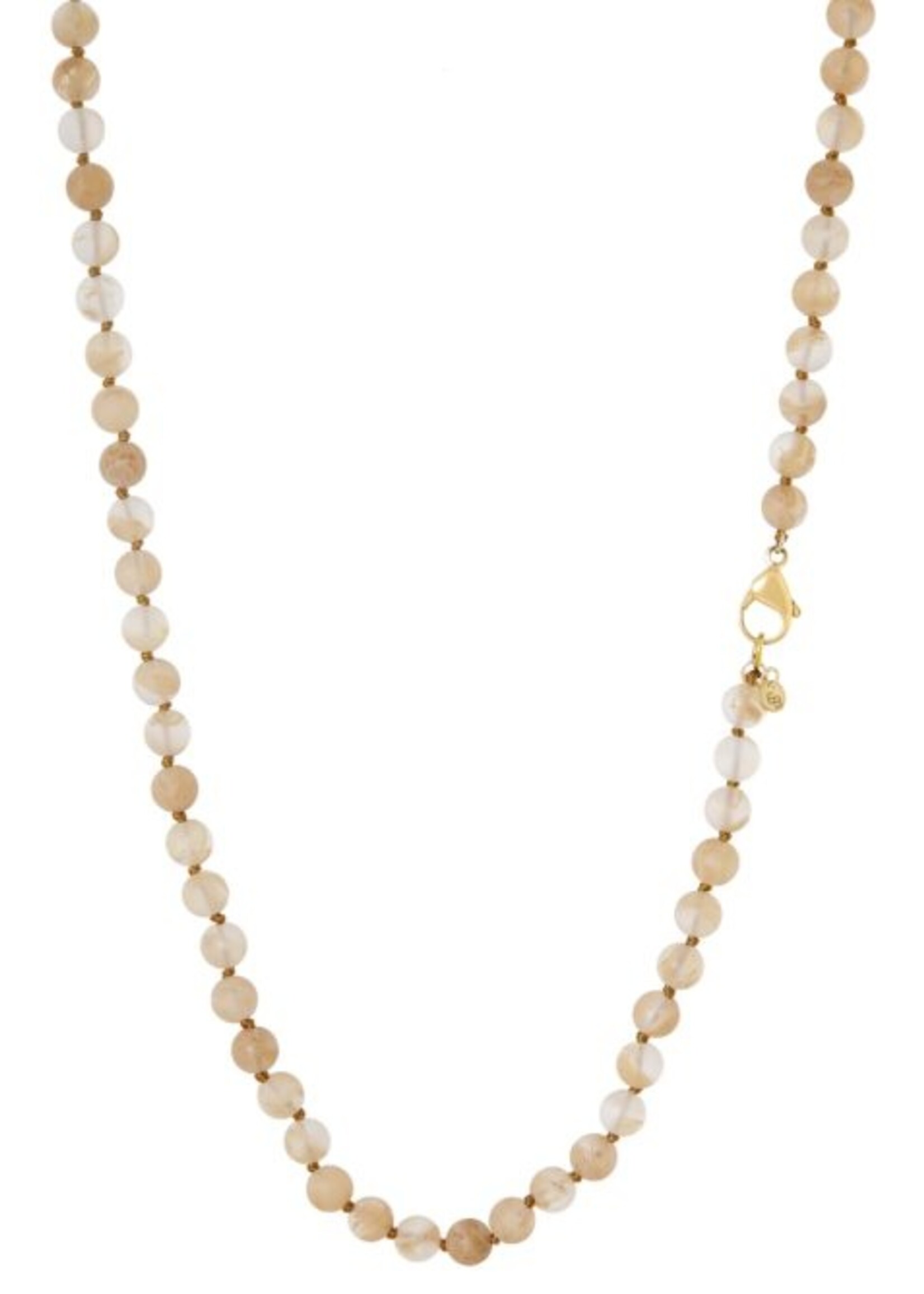 Ellen Beekmans Lange gemstone ketting warm geel