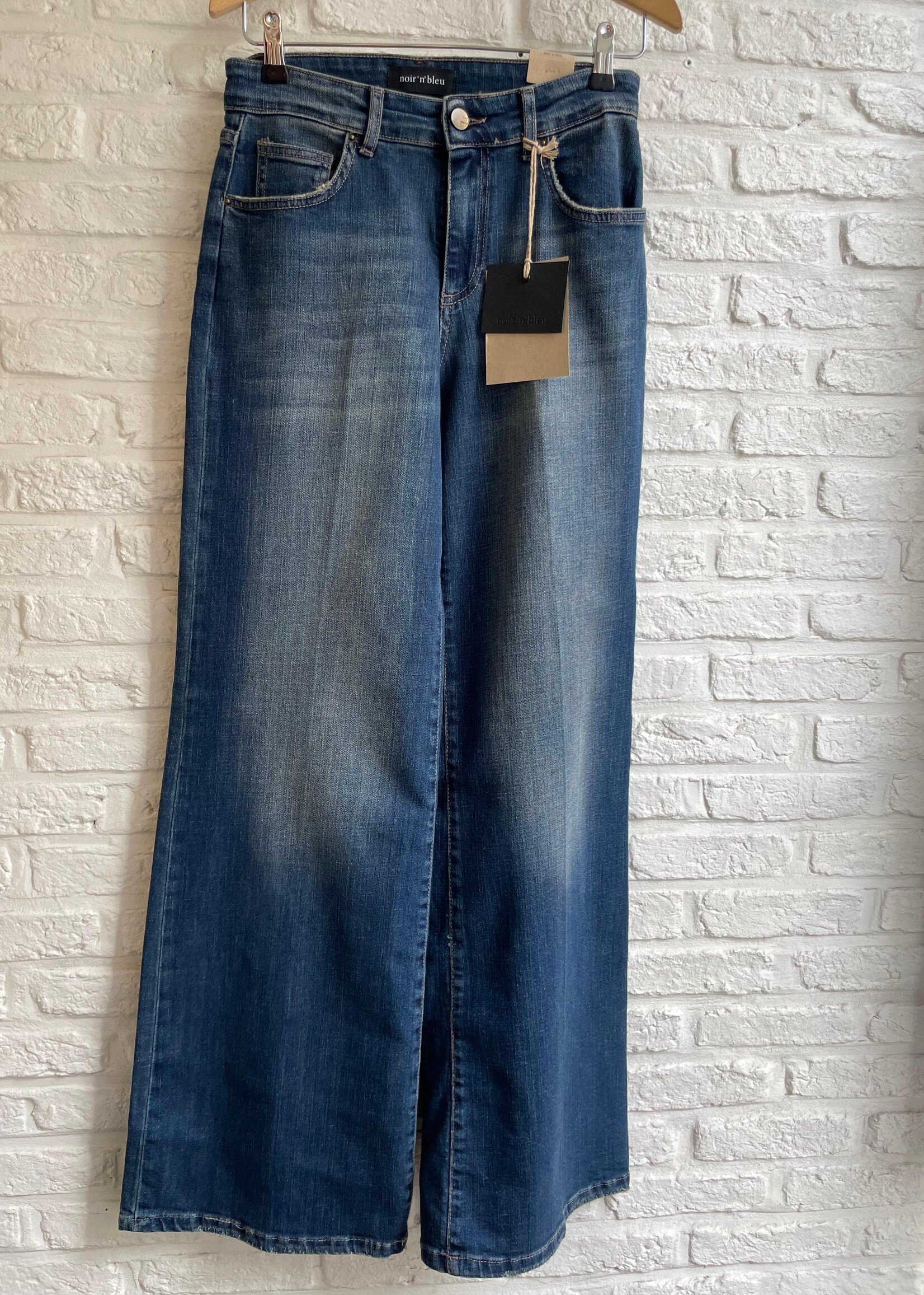 Noir 'n' blue Ariana wide leg P007 J113 N111