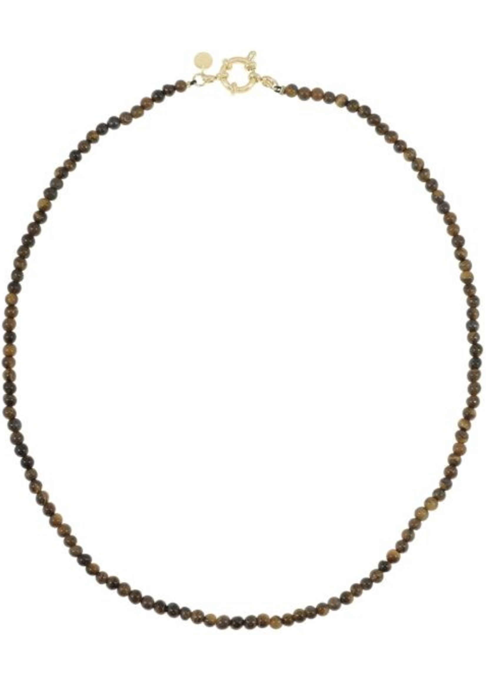 Ellen Beekmans Fijne gemstone ketting bruin melée