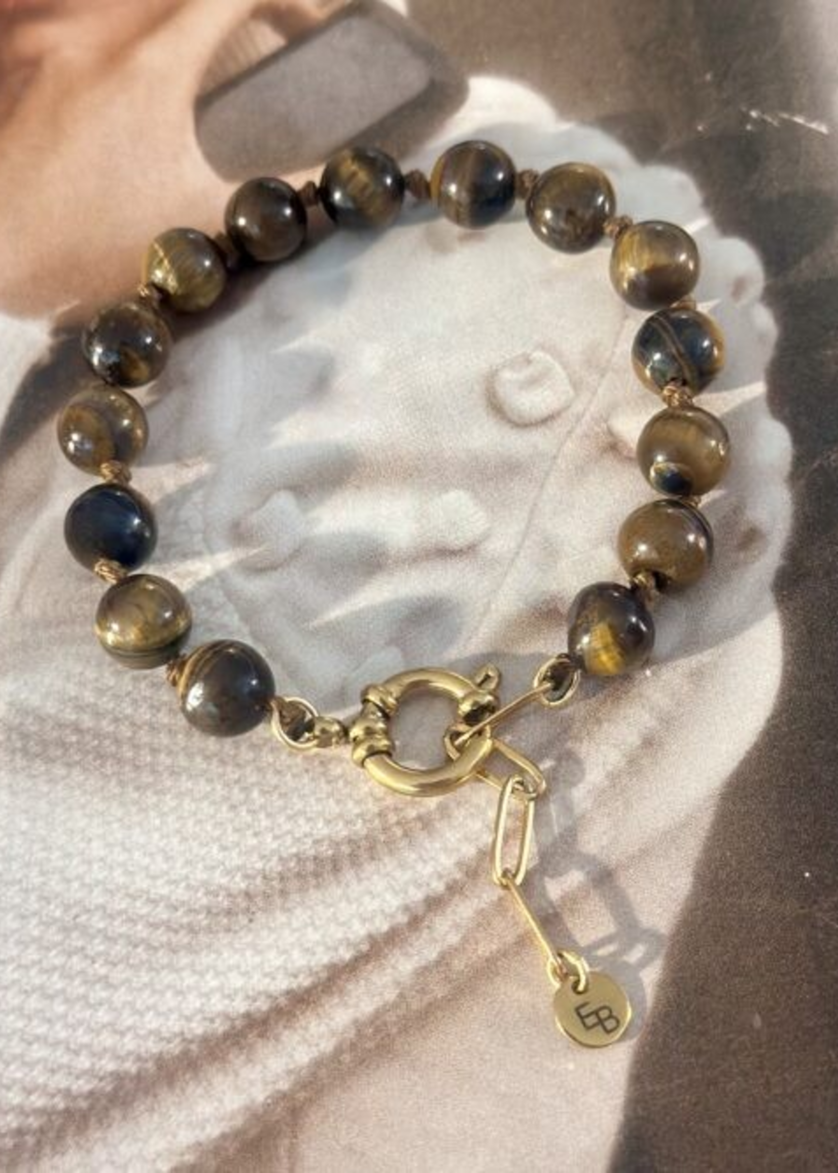 Ellen Beekmans Gemstone armband bruin melée