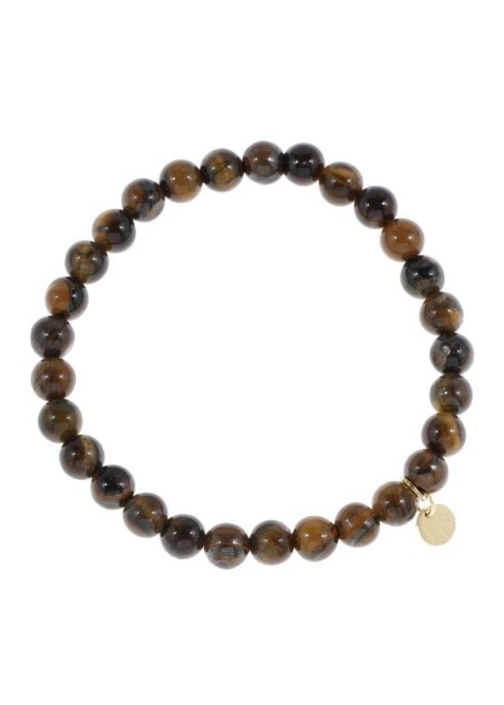 Ellen Beekmans Armbandje met gemstone balletjes bruin melée