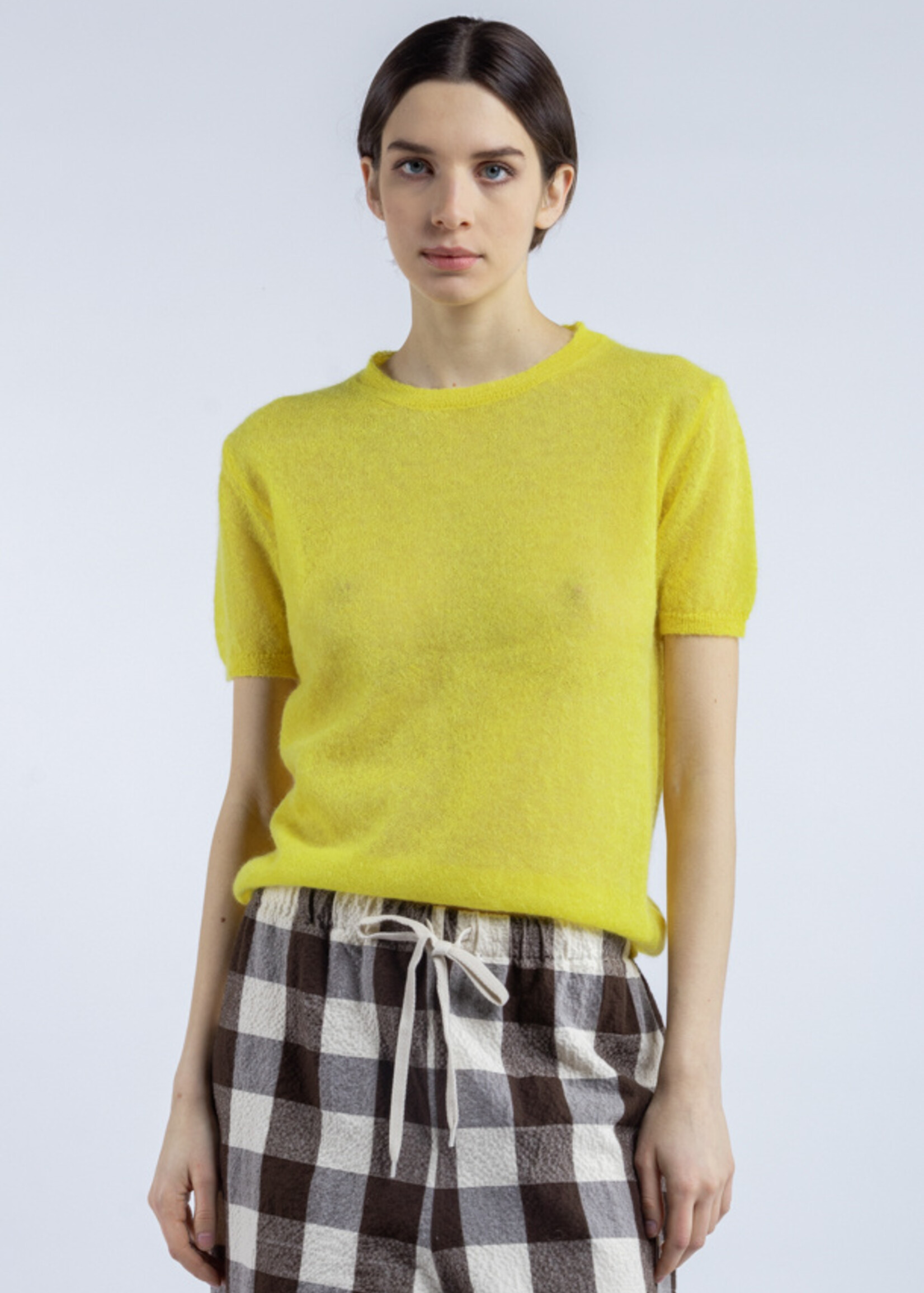 Phisique du role 25W225 T-shirt in alpaca gauge/giallo limone