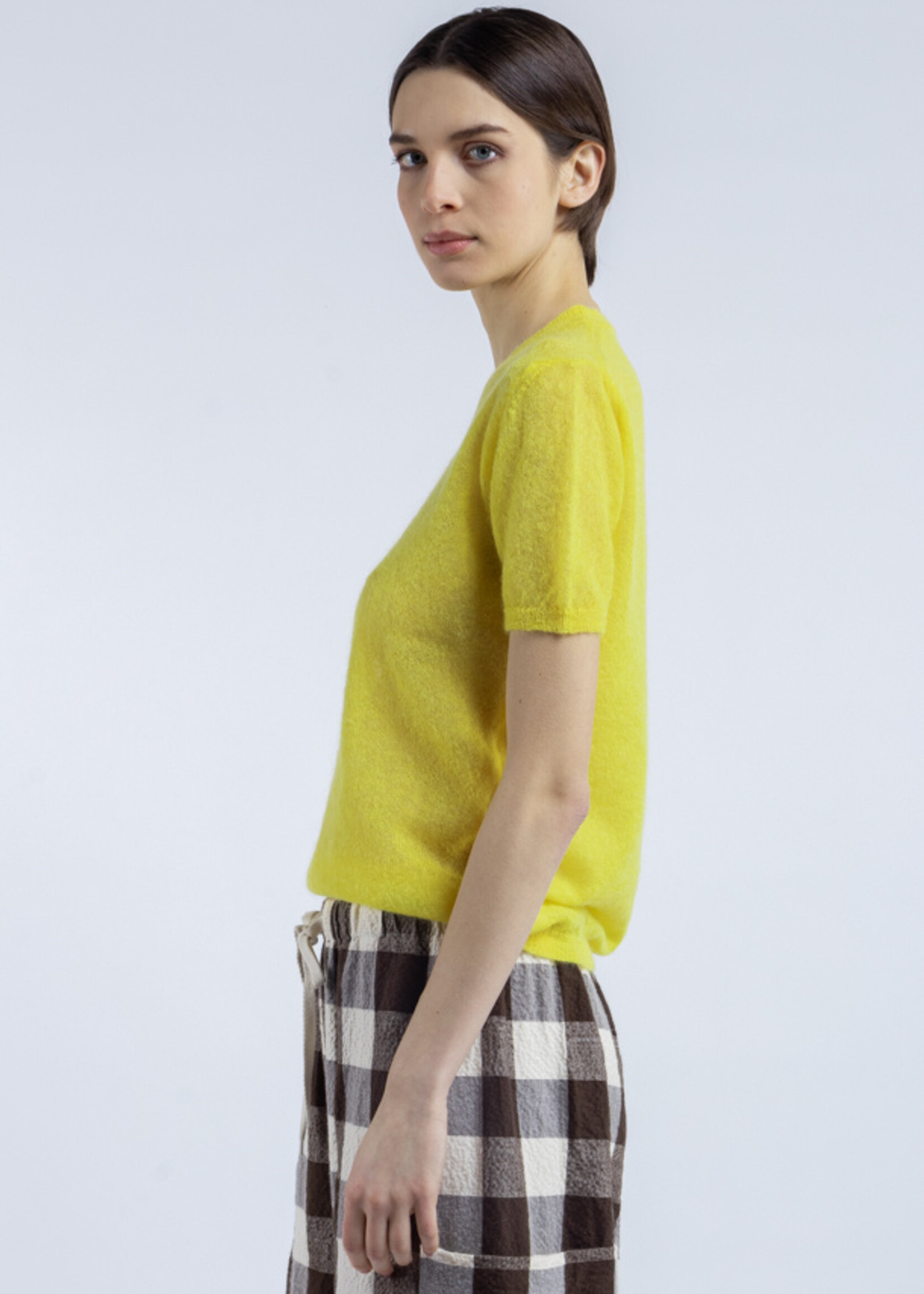 Phisique du role 25W225 T-shirt in alpaca gauge/giallo limone