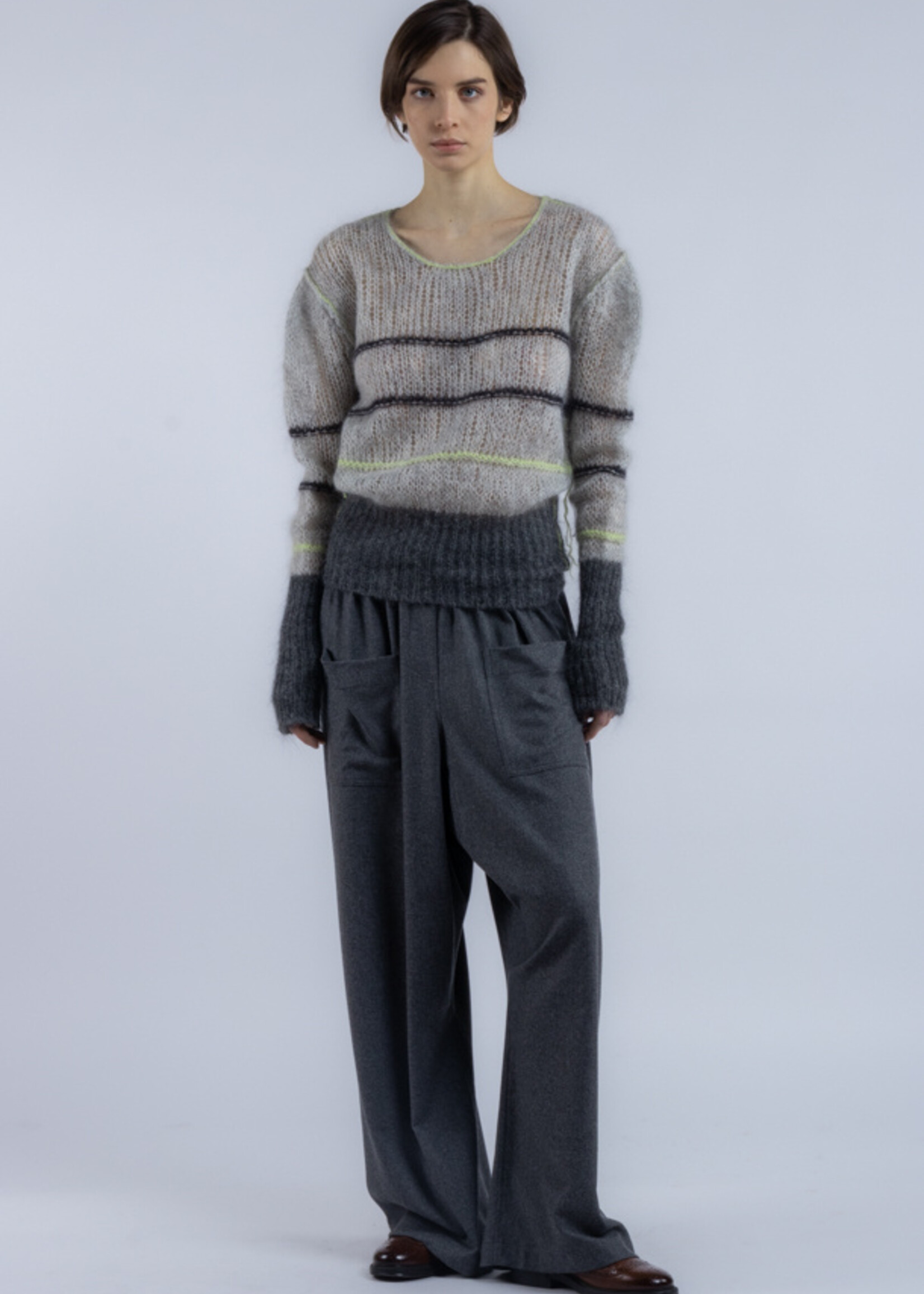 Phisique du role Net mohair roundneck sweater