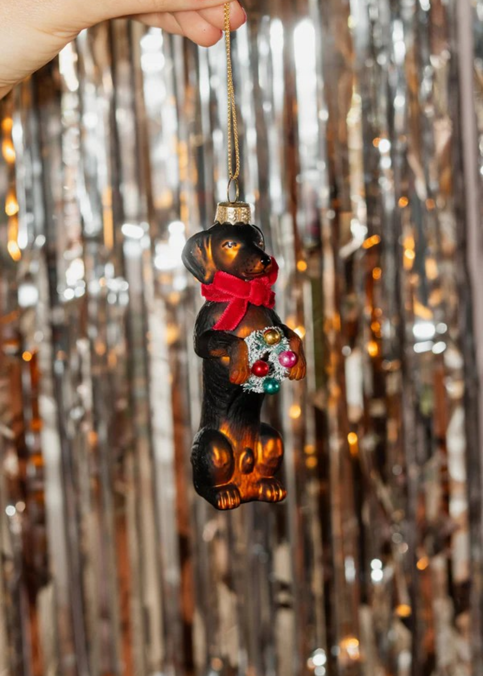 Yup in de boom Dachshund kerstornament