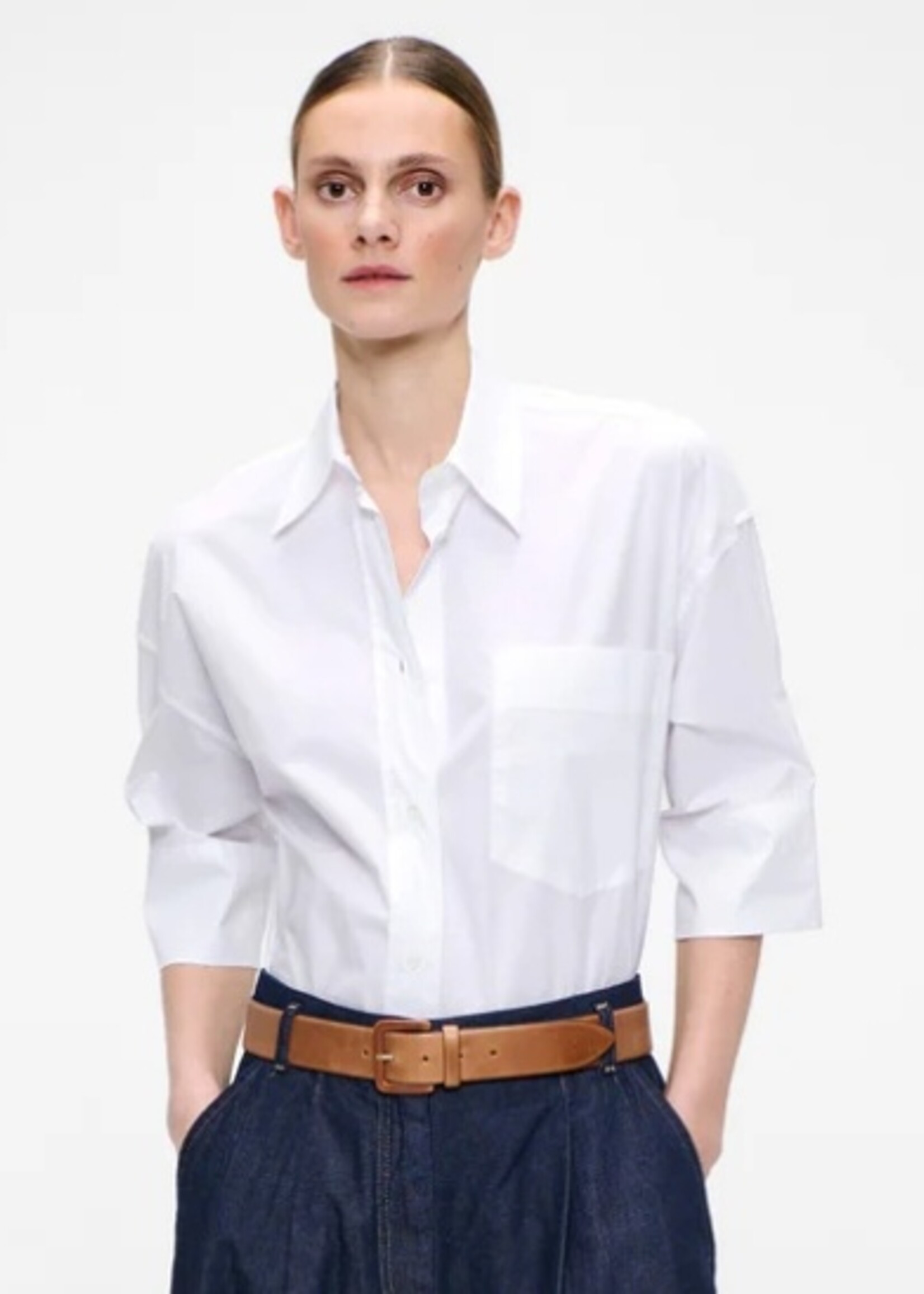 Zenggi Poplin cuf short sleeve shirt X04 1015 630 white