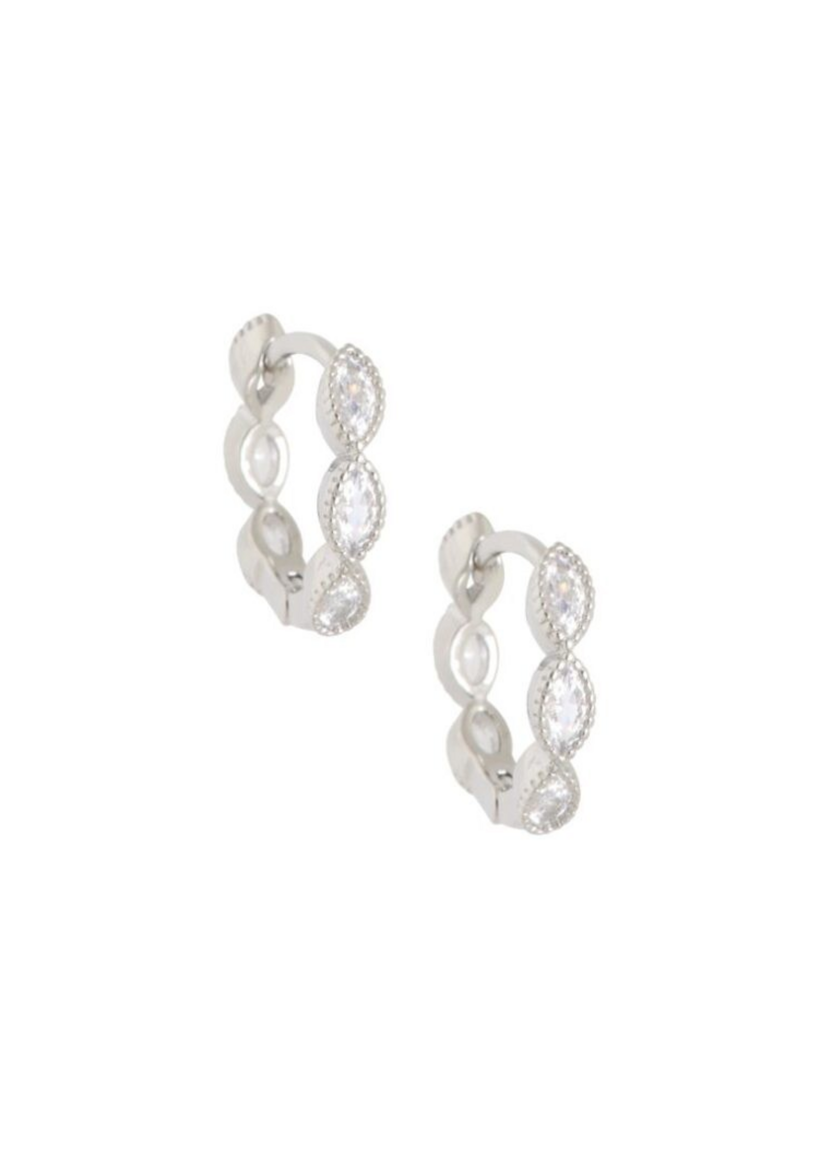 Ellen Beekmans Oorringetjes met steentjes /zilver