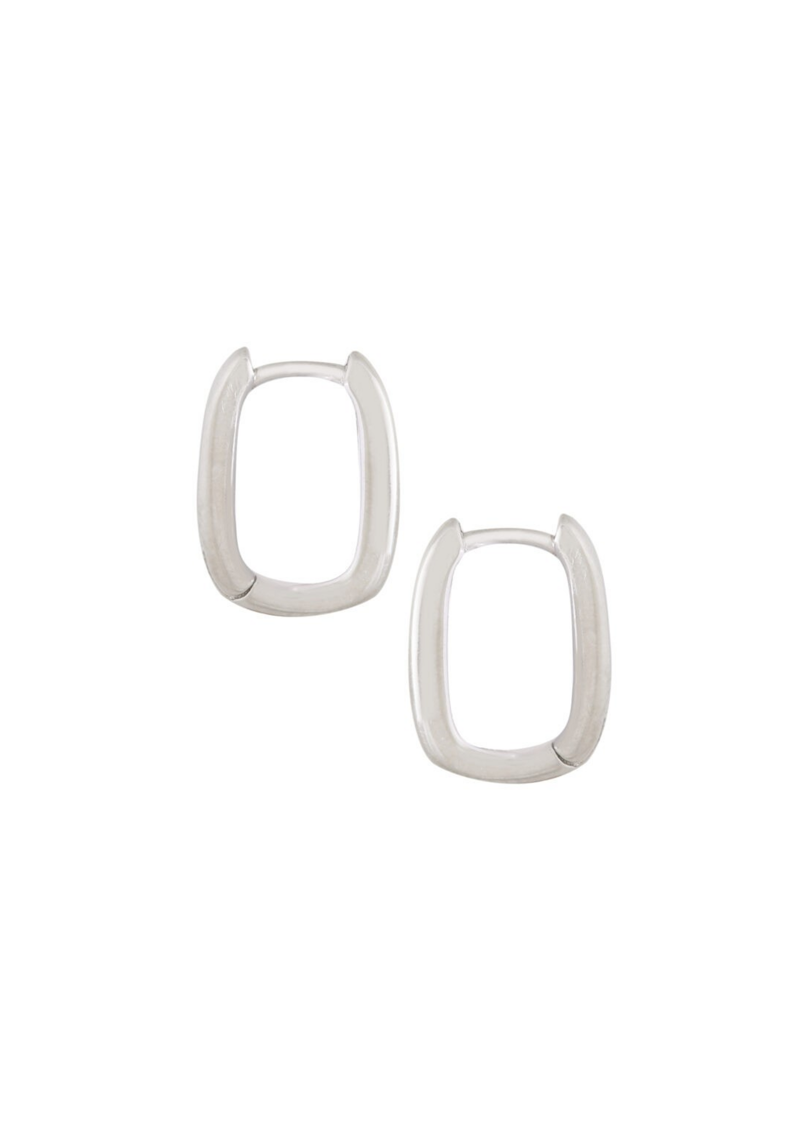 Ellen Beekmans Rechthoek creolen zilver