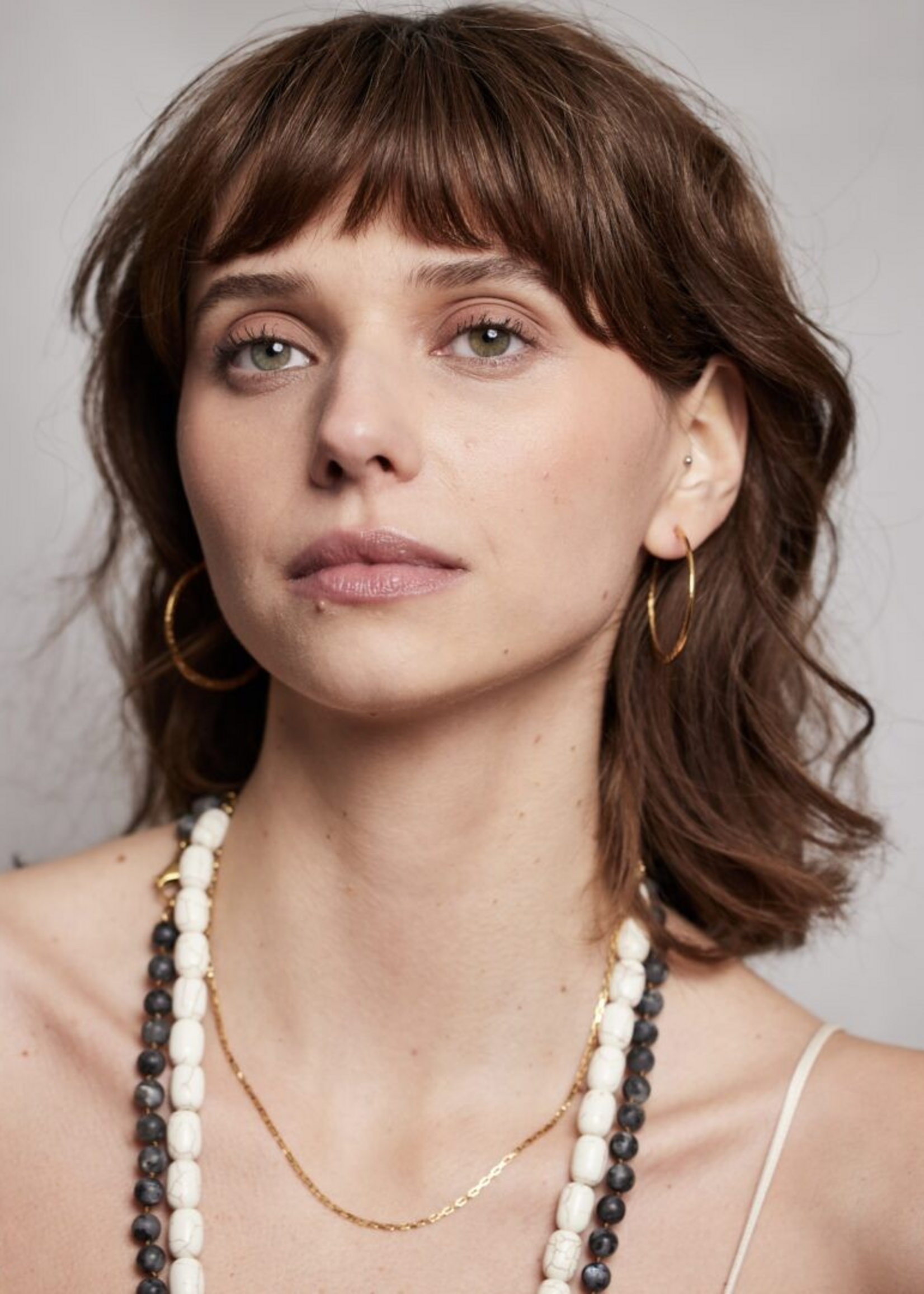 Ellen Beekmans Korte fijne ketting met rechthoekpatroon