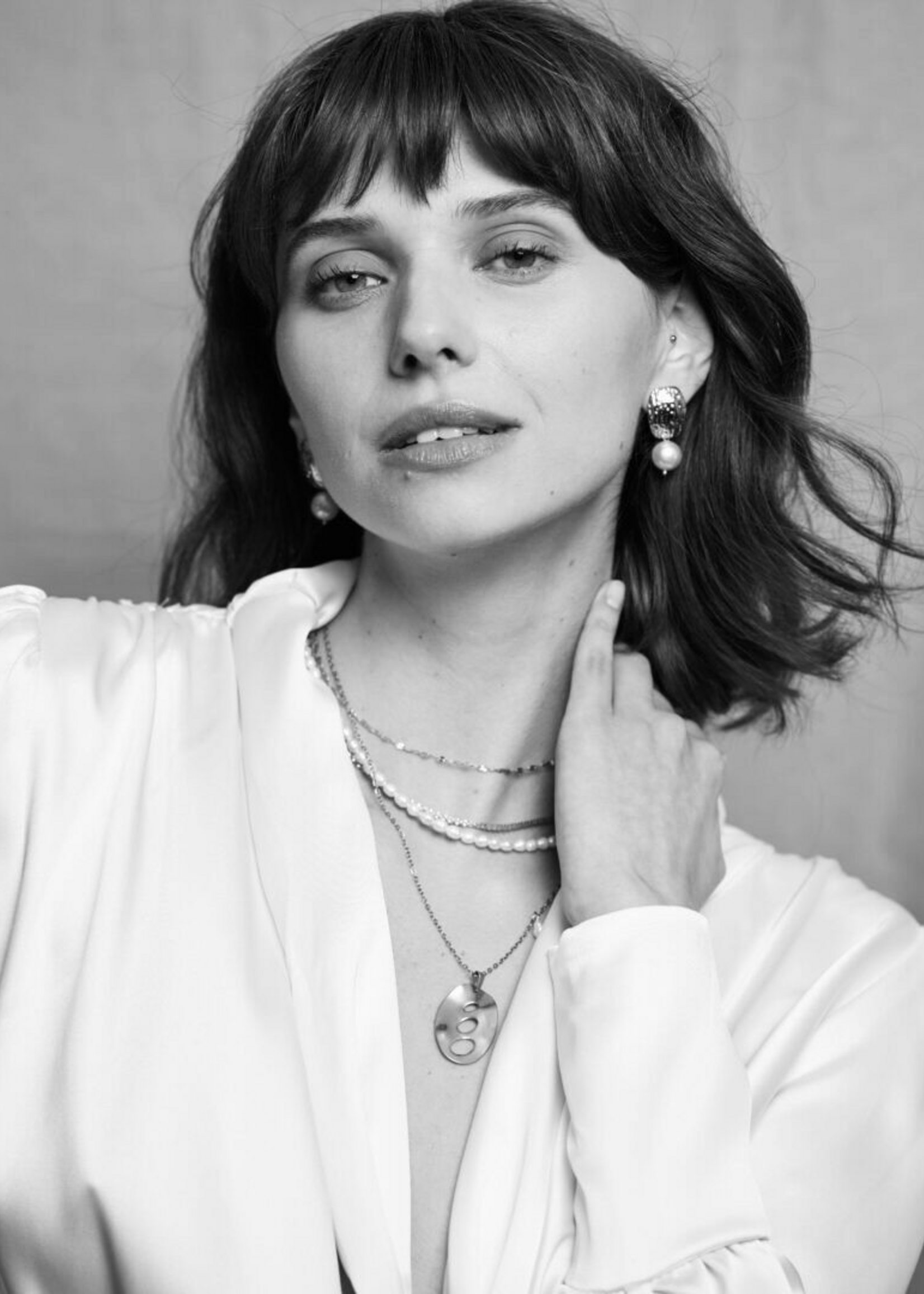 Ellen Beekmans Fijne bewerkte korte ketting zilver