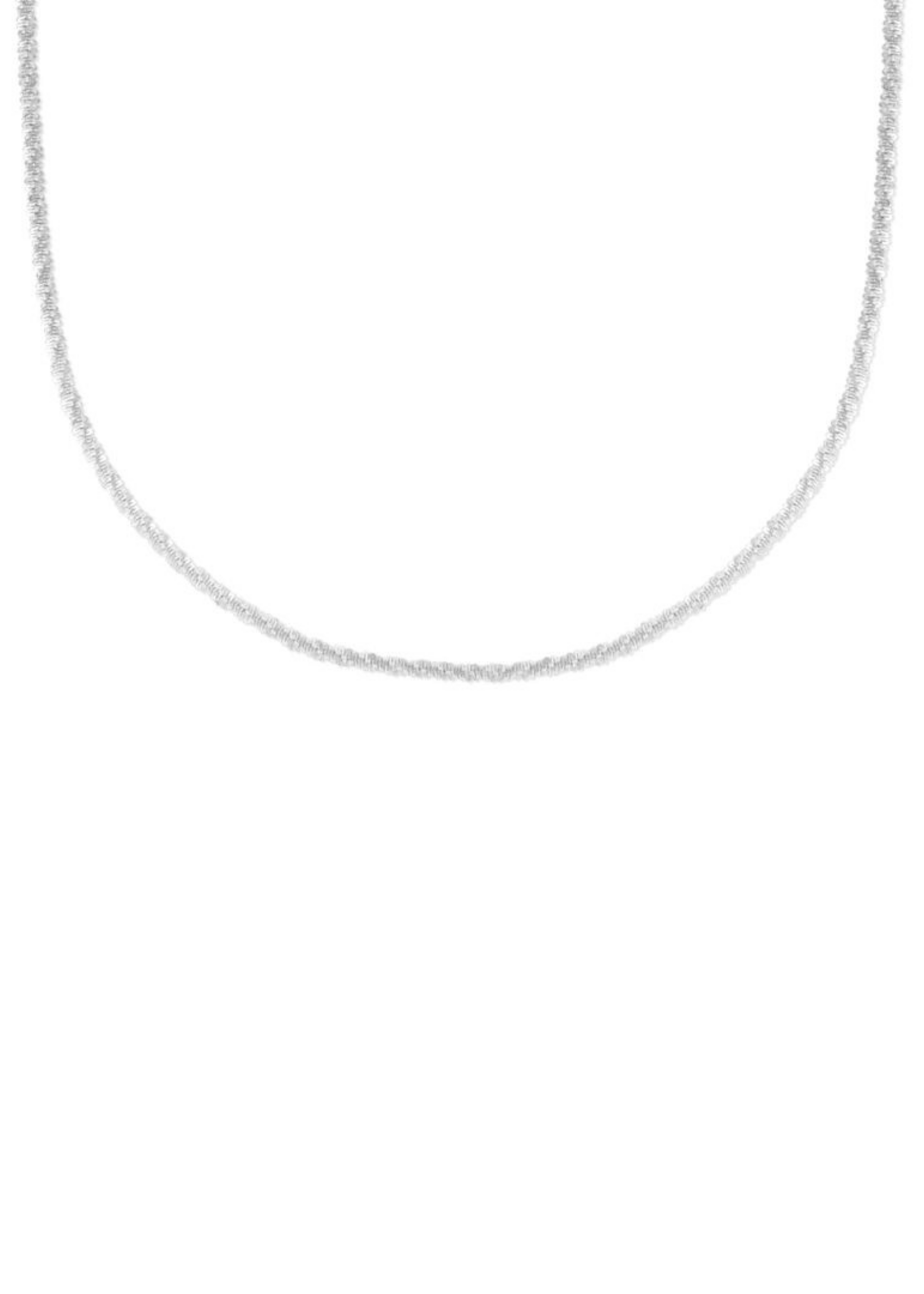 Ellen Beekmans Fijne bewerkte korte ketting zilver