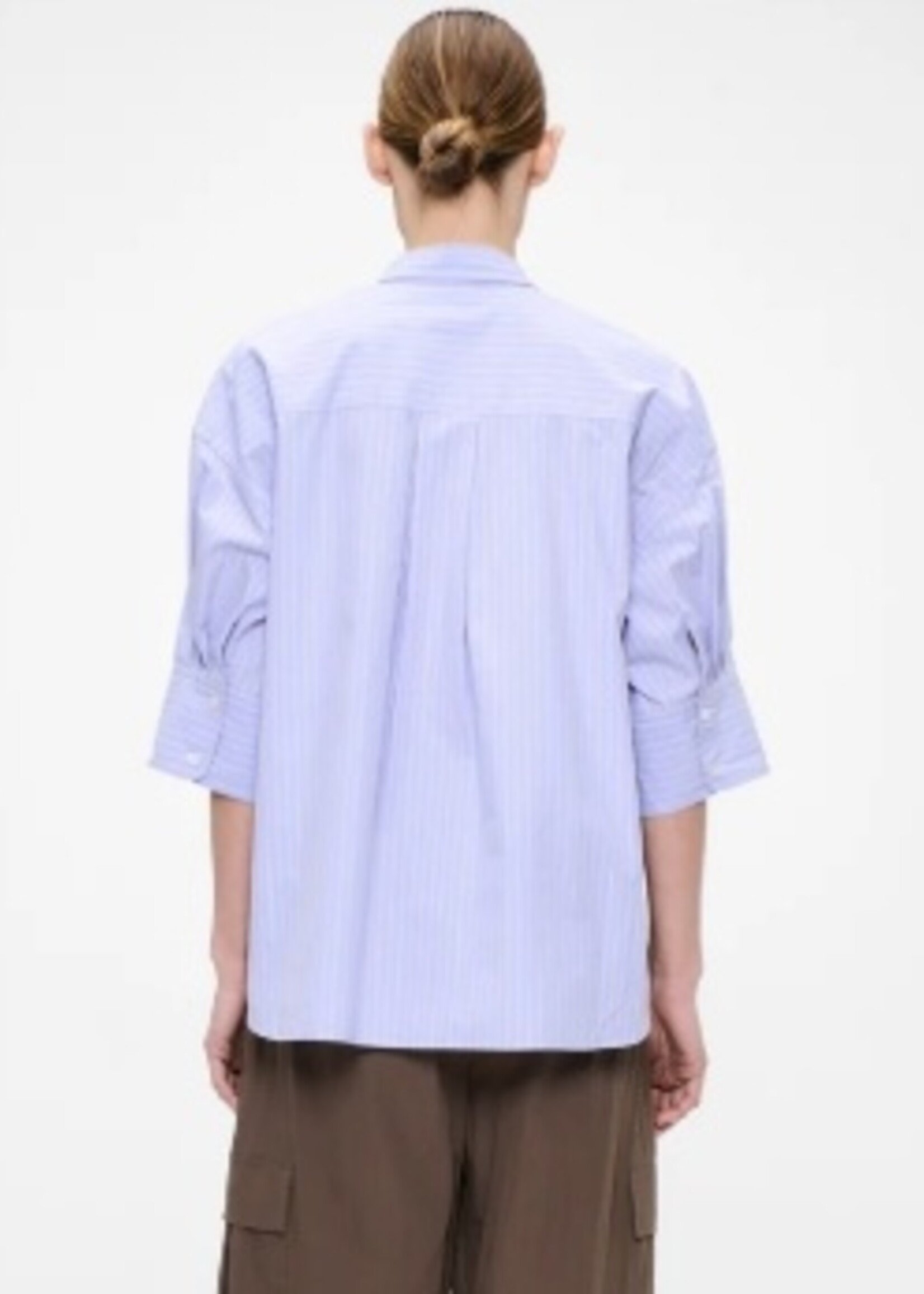 Zenggi Cotton stripe ss sleeve shirt