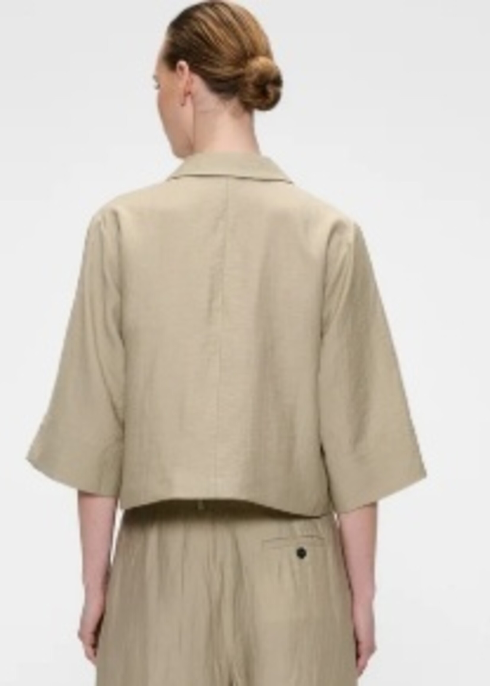 Zenggi Light linen mix cropped shirt X04 1011 646