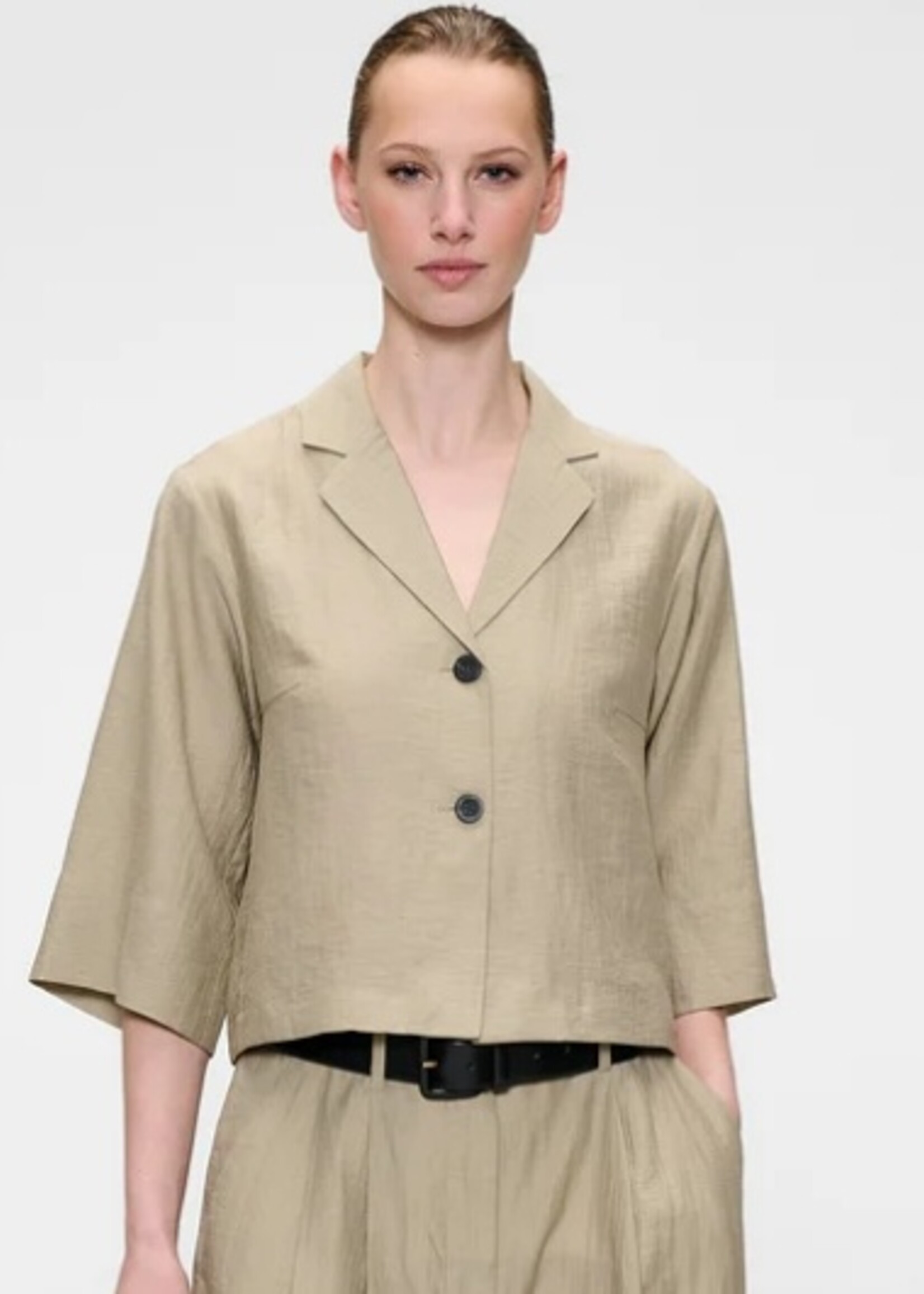 Zenggi Light linen mix cropped shirt X04 1011 646