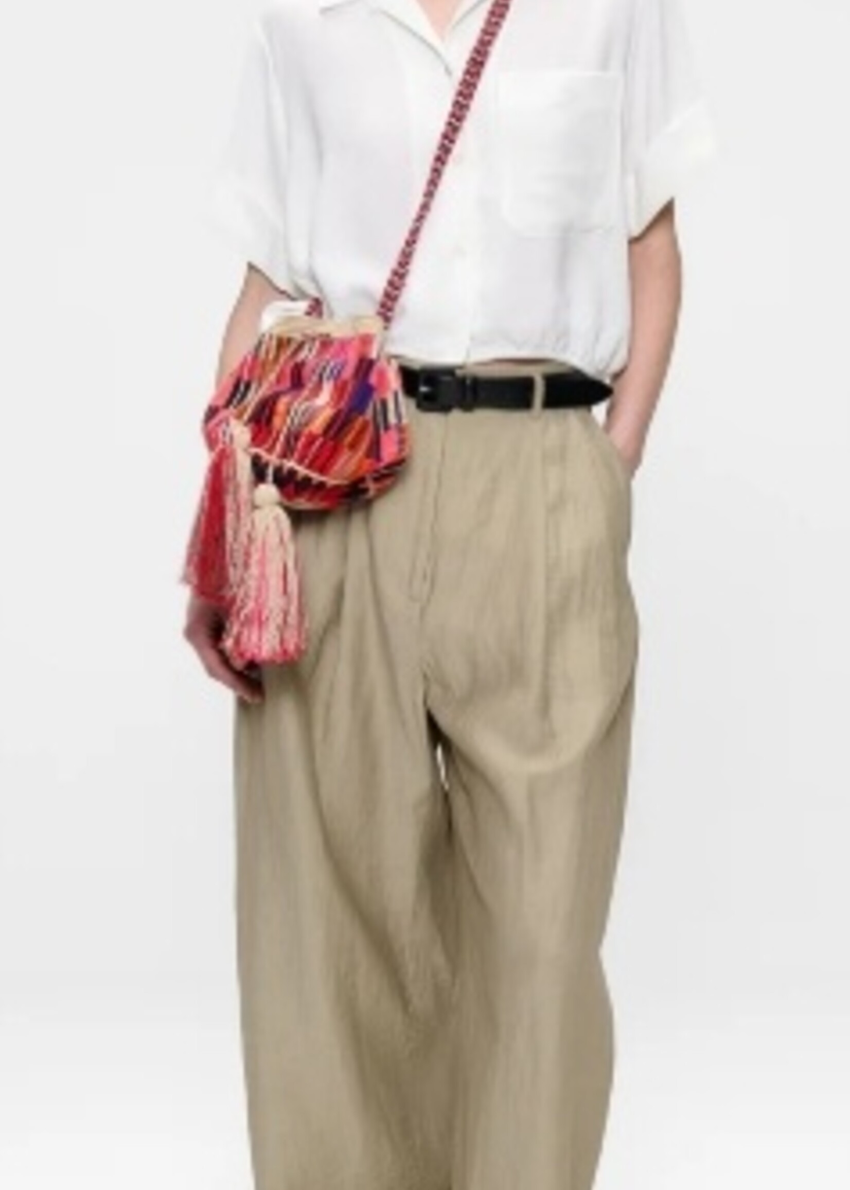 Zenggi Light linnen mix jade pants