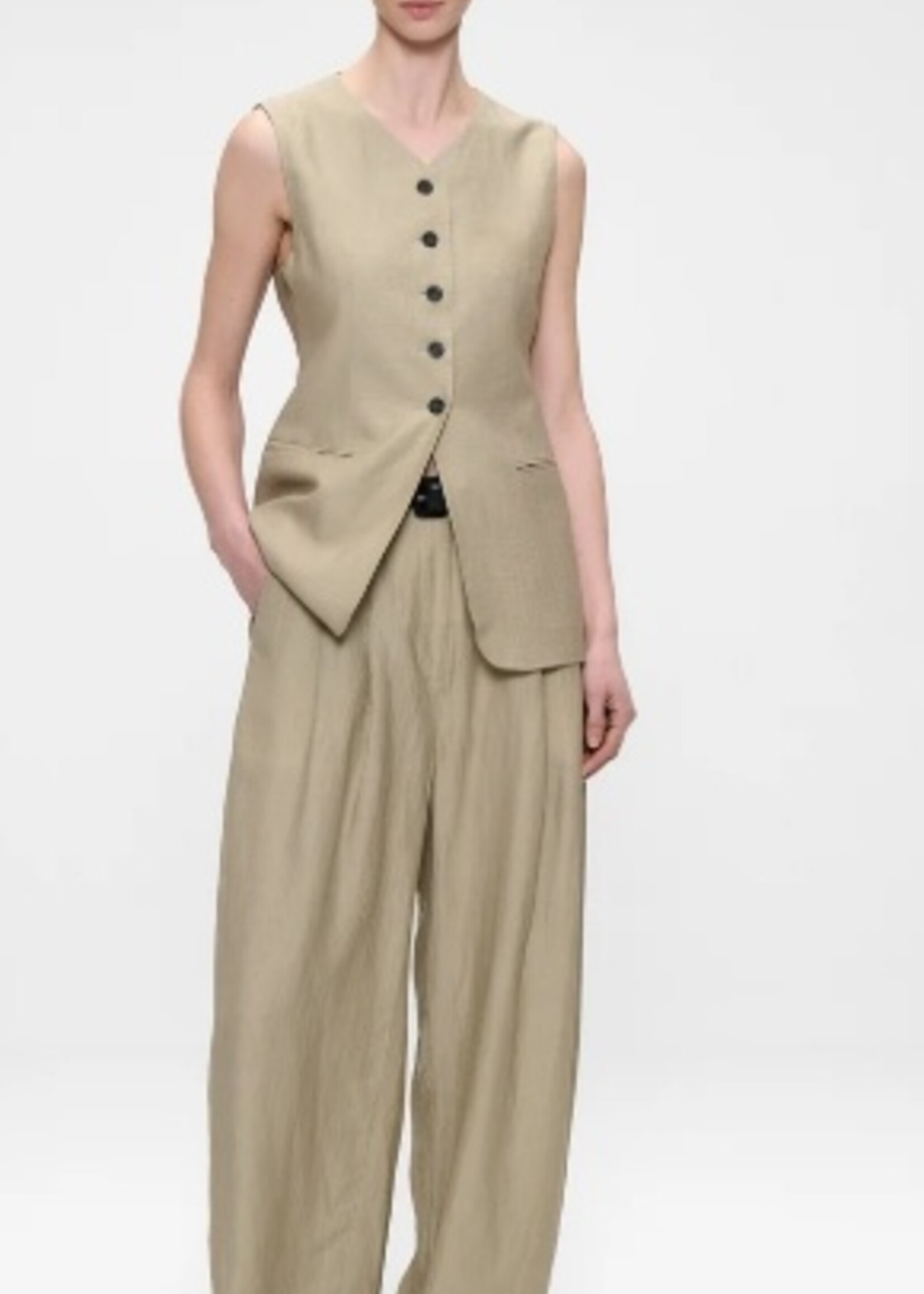 Zenggi Light linnen mix jade pants