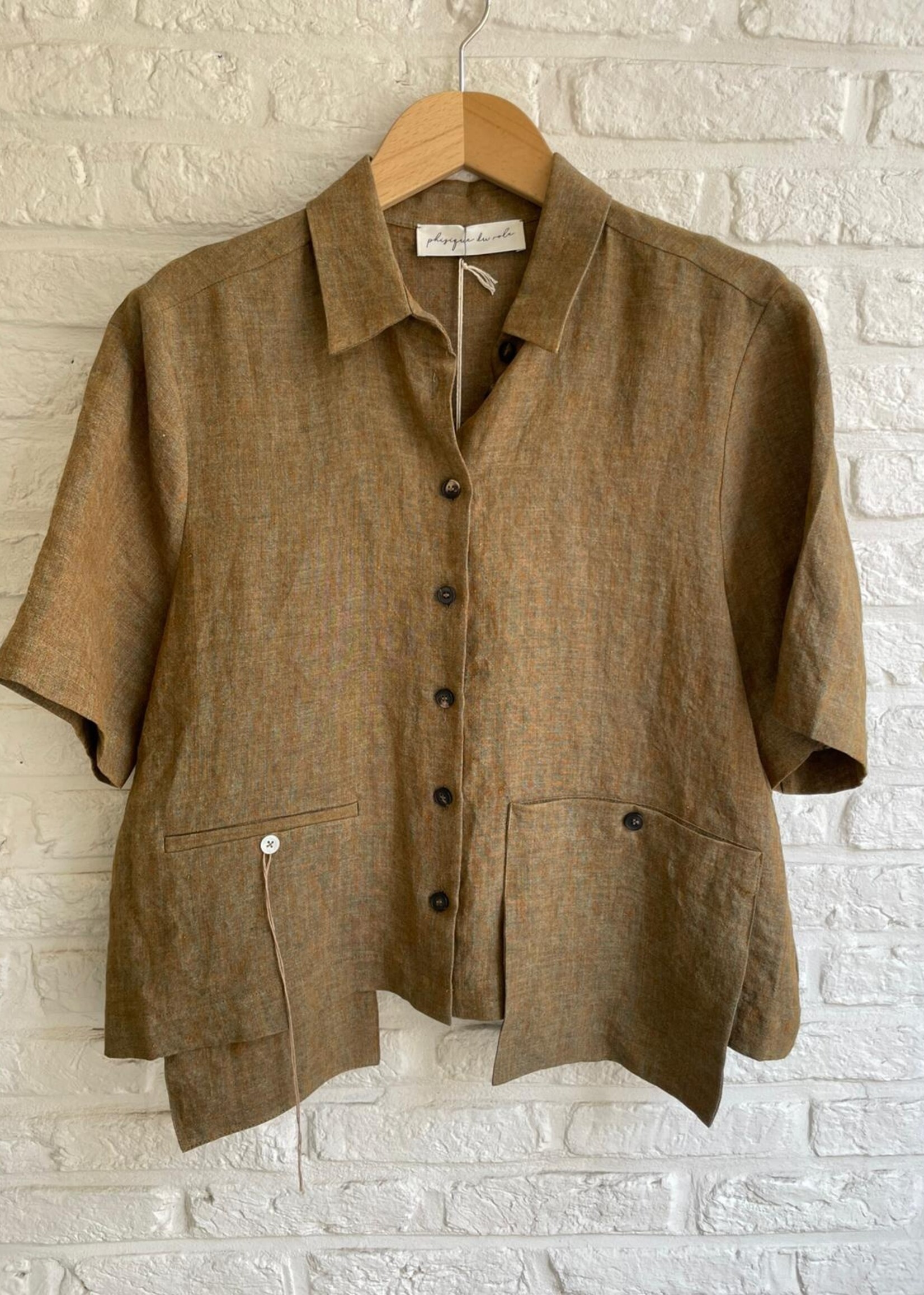 Phisique du role Anna boxy shirt in linen tumbler