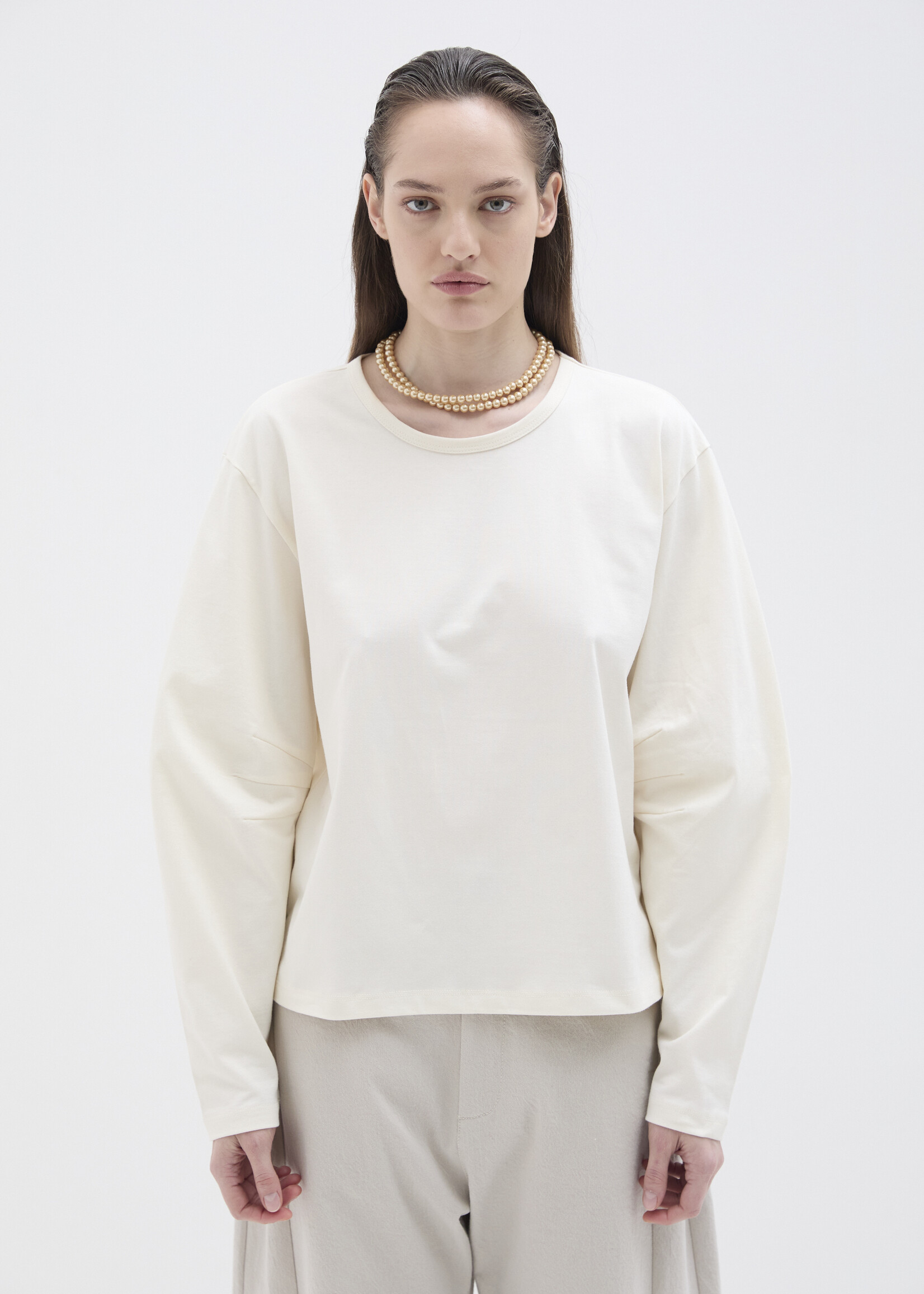 Phisique du role T-shirt copact jersey with glass  pearls 26W192