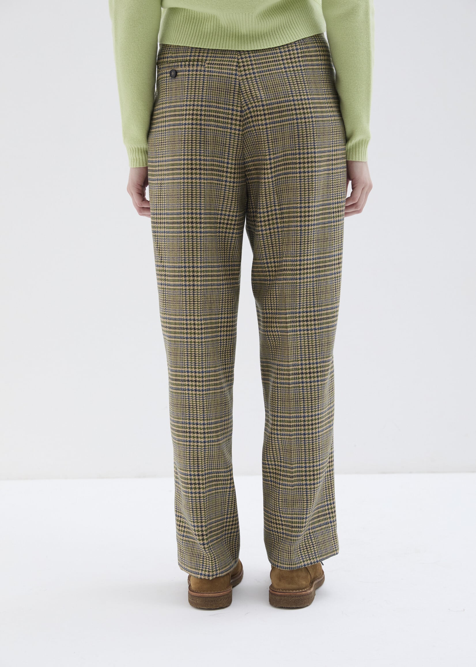 Phisique du role Pants with cutted waist in twisted tartan 26W092