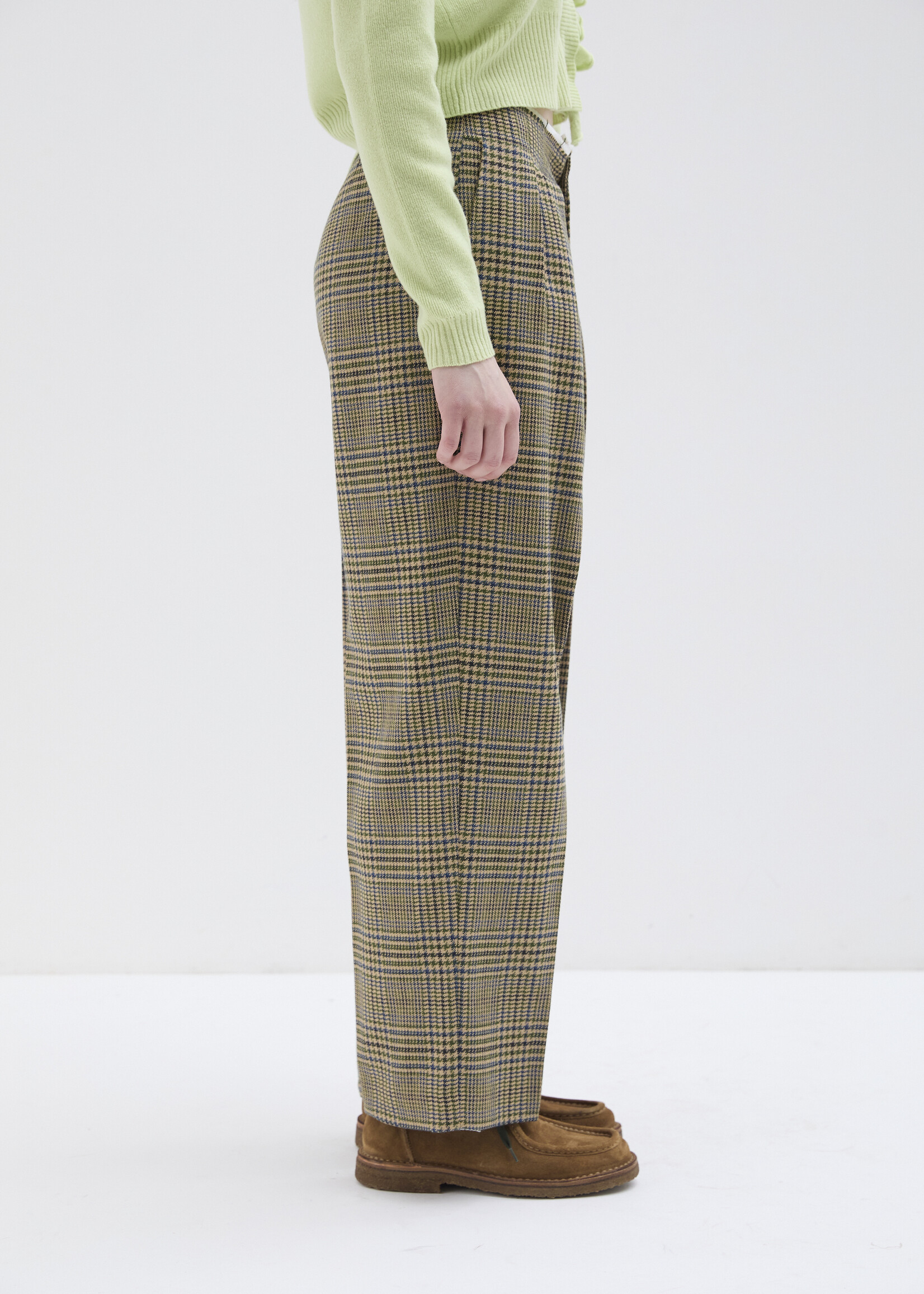 Phisique du role Pants with cutted waist in twisted tartan 26W092