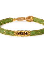 Ibu jewels Ibu Jewels - Bracelet Jill 5 stones green