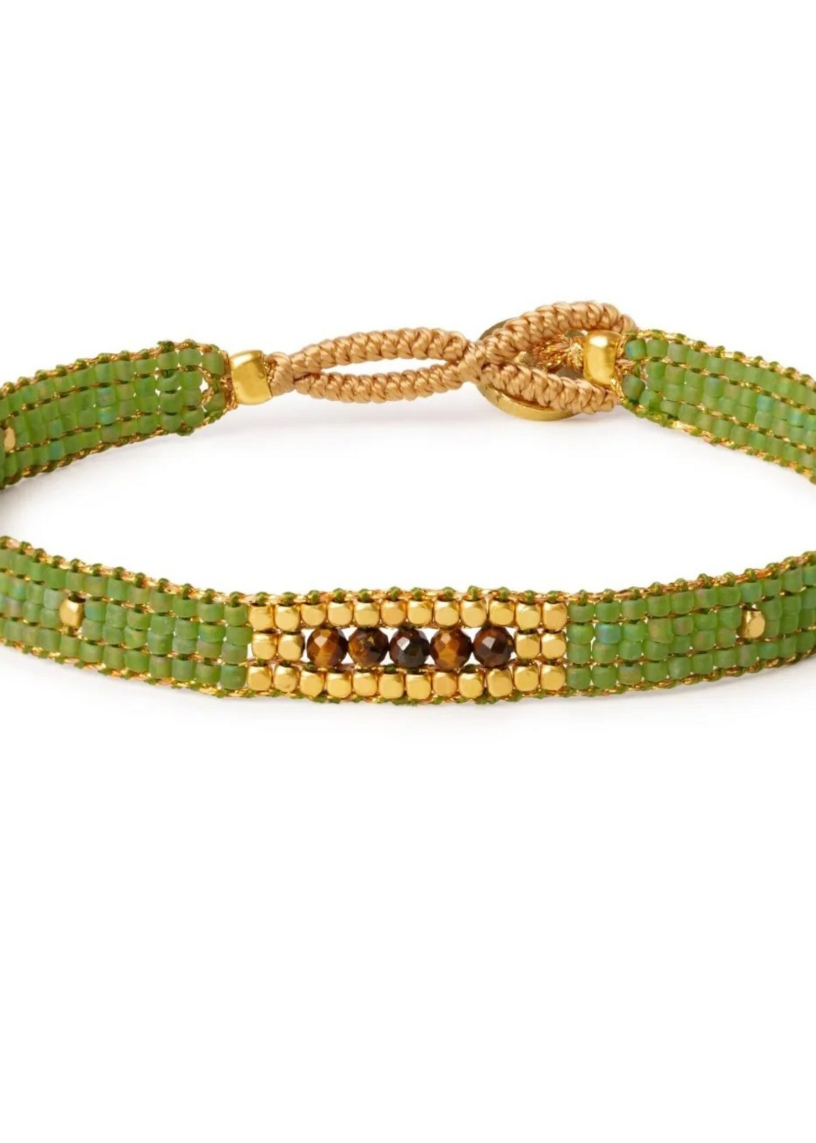 Ibu jewels Bracelet Jill 5 stones green