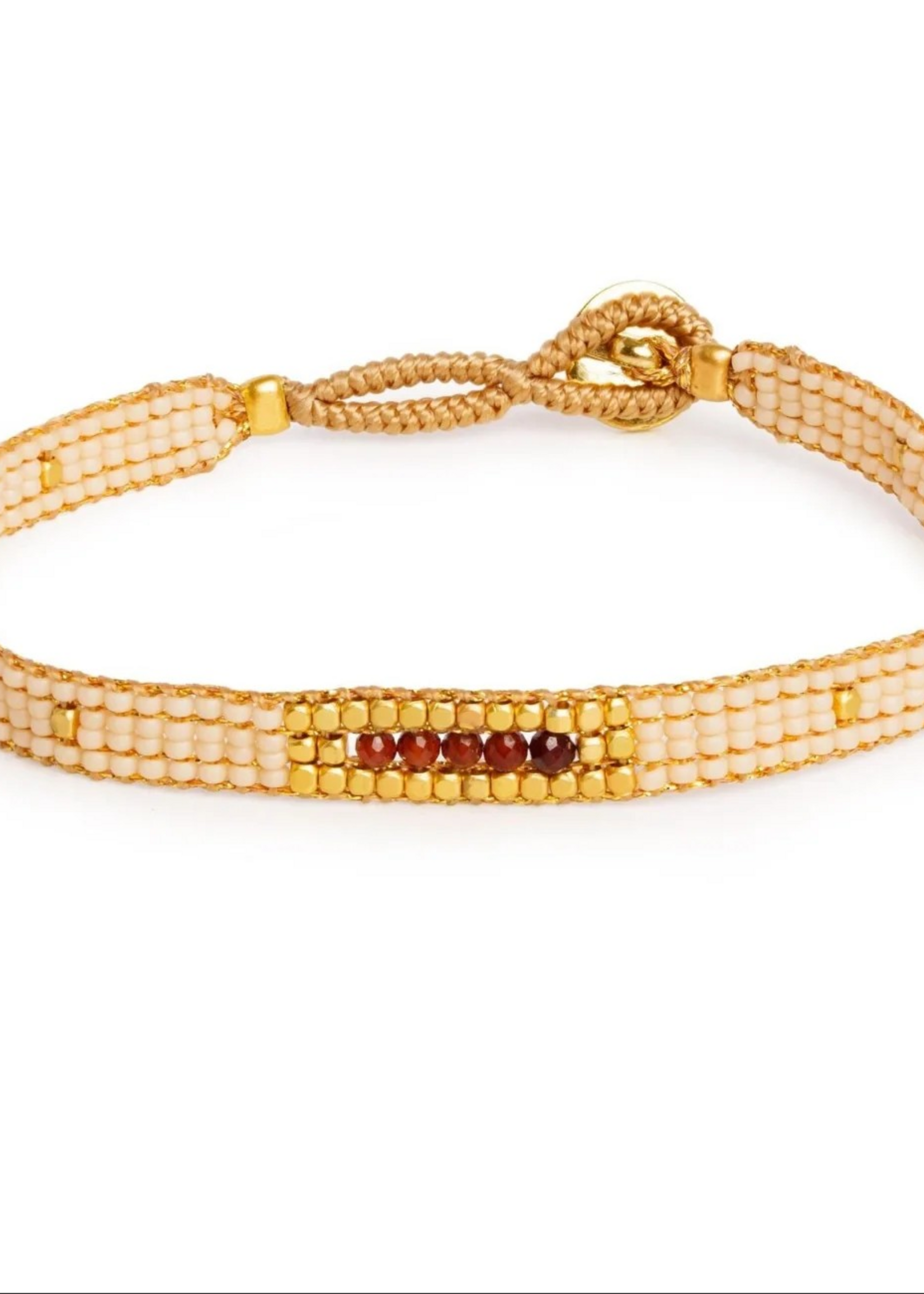Ibu jewels Bracelet Jill 5 stones antique beige