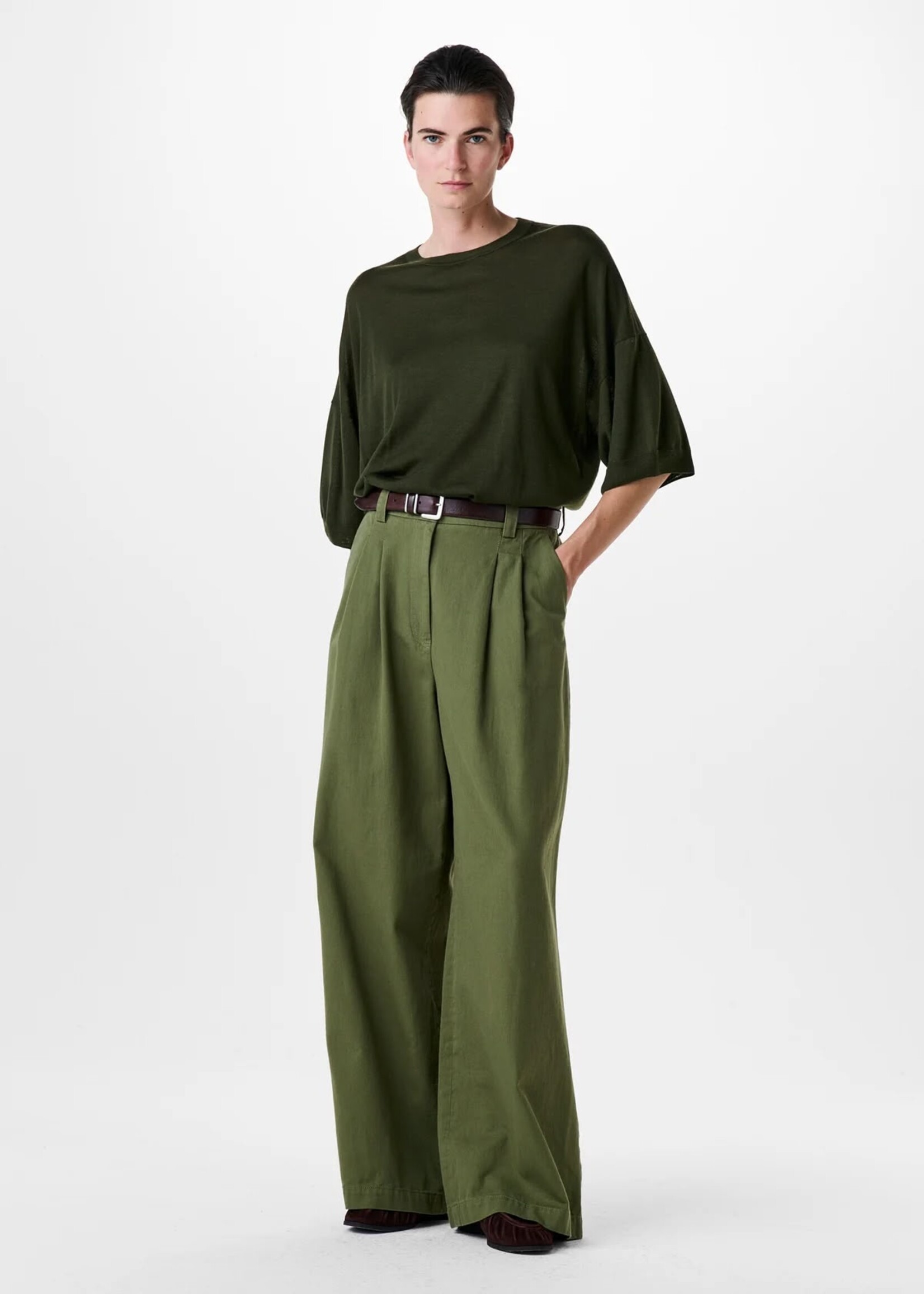 Zenggi Cot twill elastic barb pants