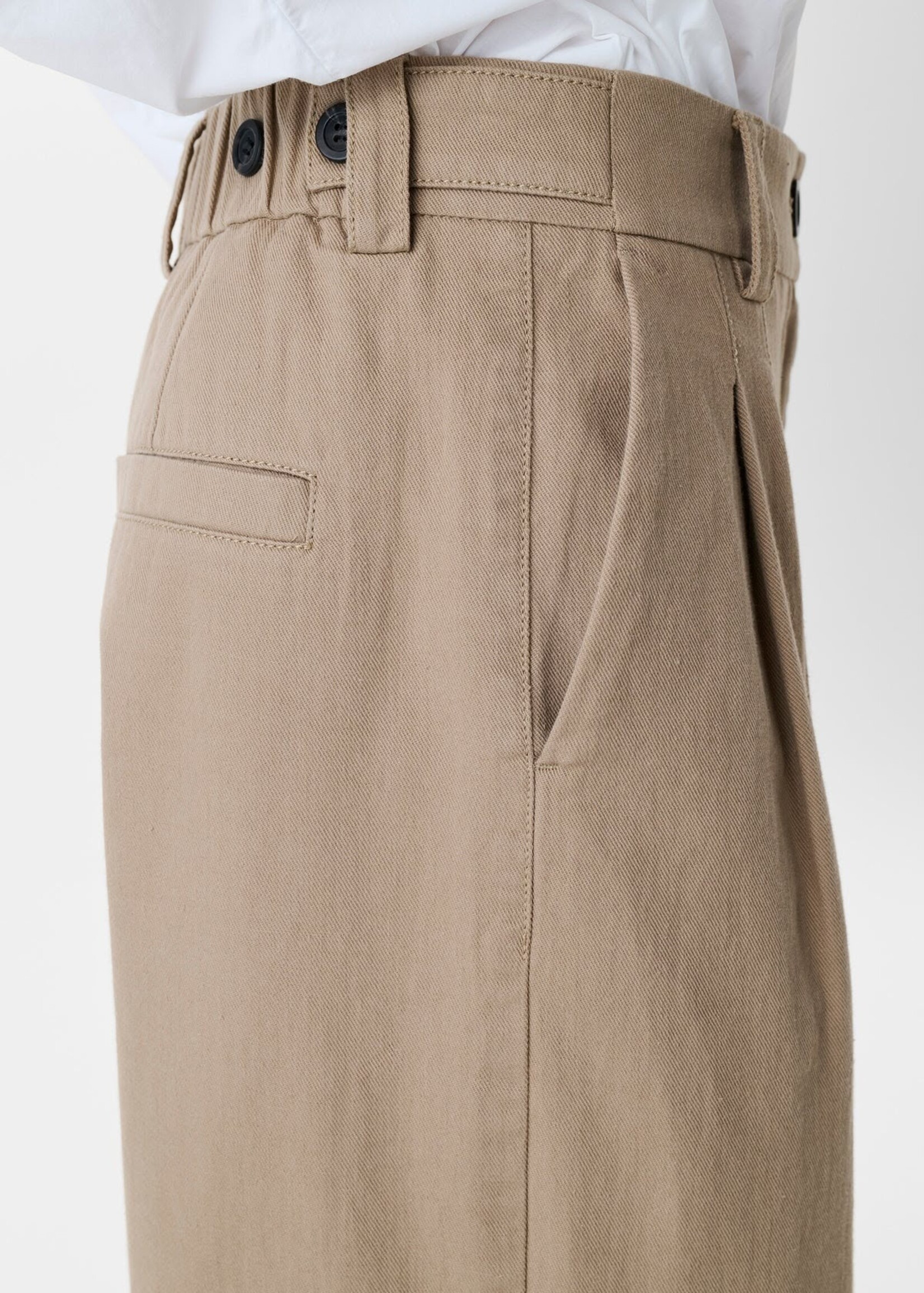 Zenggi Cot twill elastic barb pants