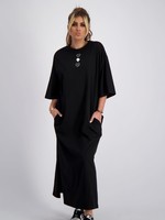 Reinders Reinders t-shirt long dress self love club black