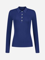 Nikkie Nikkie top Judy LS polo royal blue