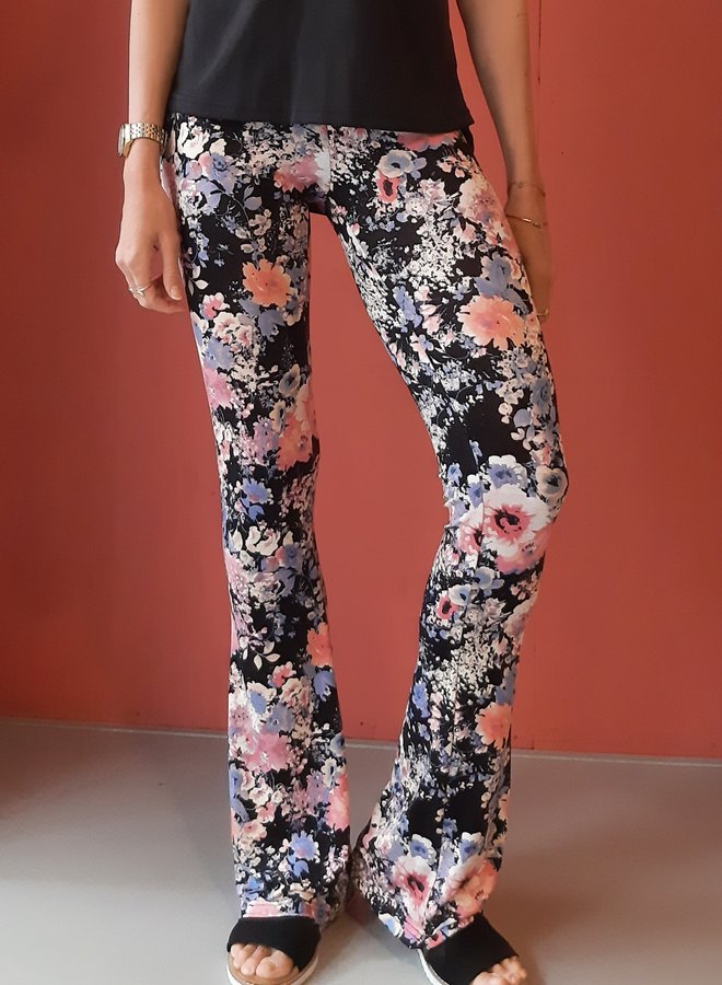 flared legging | lila /pink bloemen